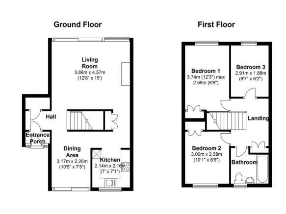 Floorplan of 3 bedroom End Terrace House for sale, Willow Garth Avenue, Leeds, West Yorkshire, LS14