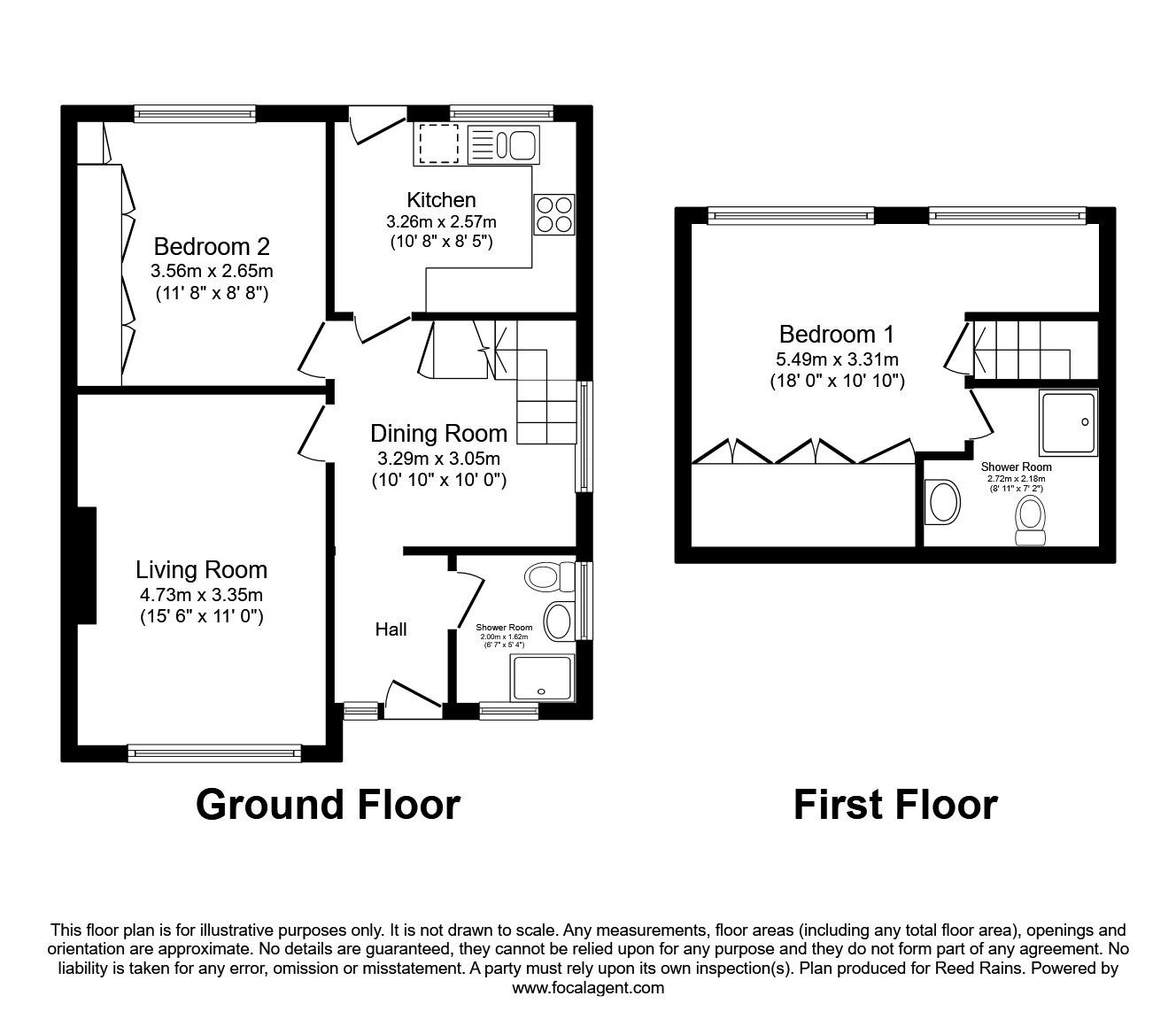 Floorplan of 2 bedroom Semi Detached Bungalow for sale, Redhill Crescent, Tingley, West Yorkshire, WF3