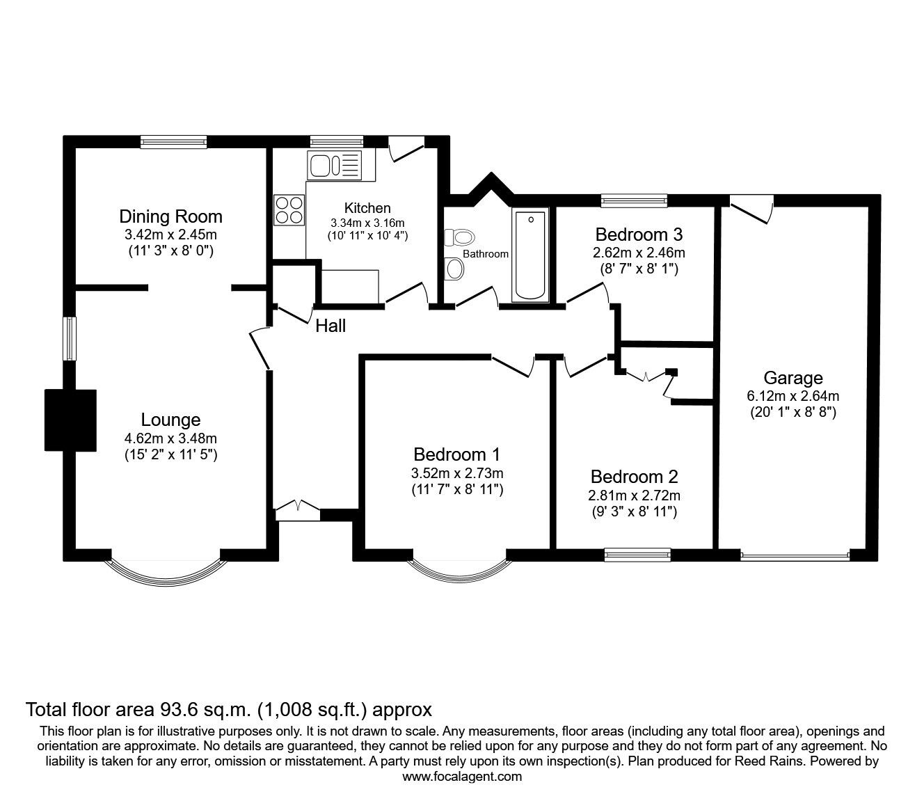 Floorplan of 3 bedroom Detached Bungalow for sale, Stockwell Drive, Batley, West Yorkshire, WF17