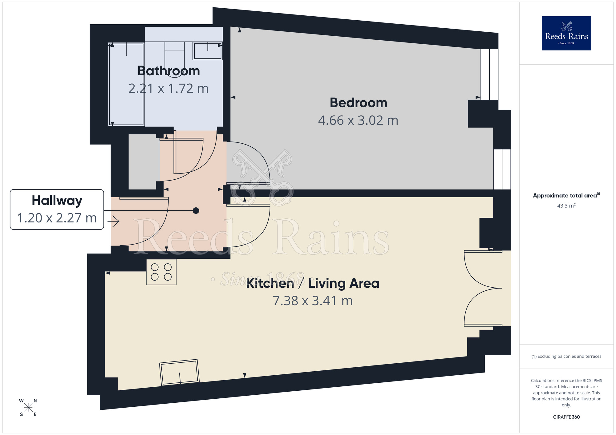 Floorplan of 1 bedroom Flat to rent, Gotts Road, Leeds, West Yorkshire, LS12