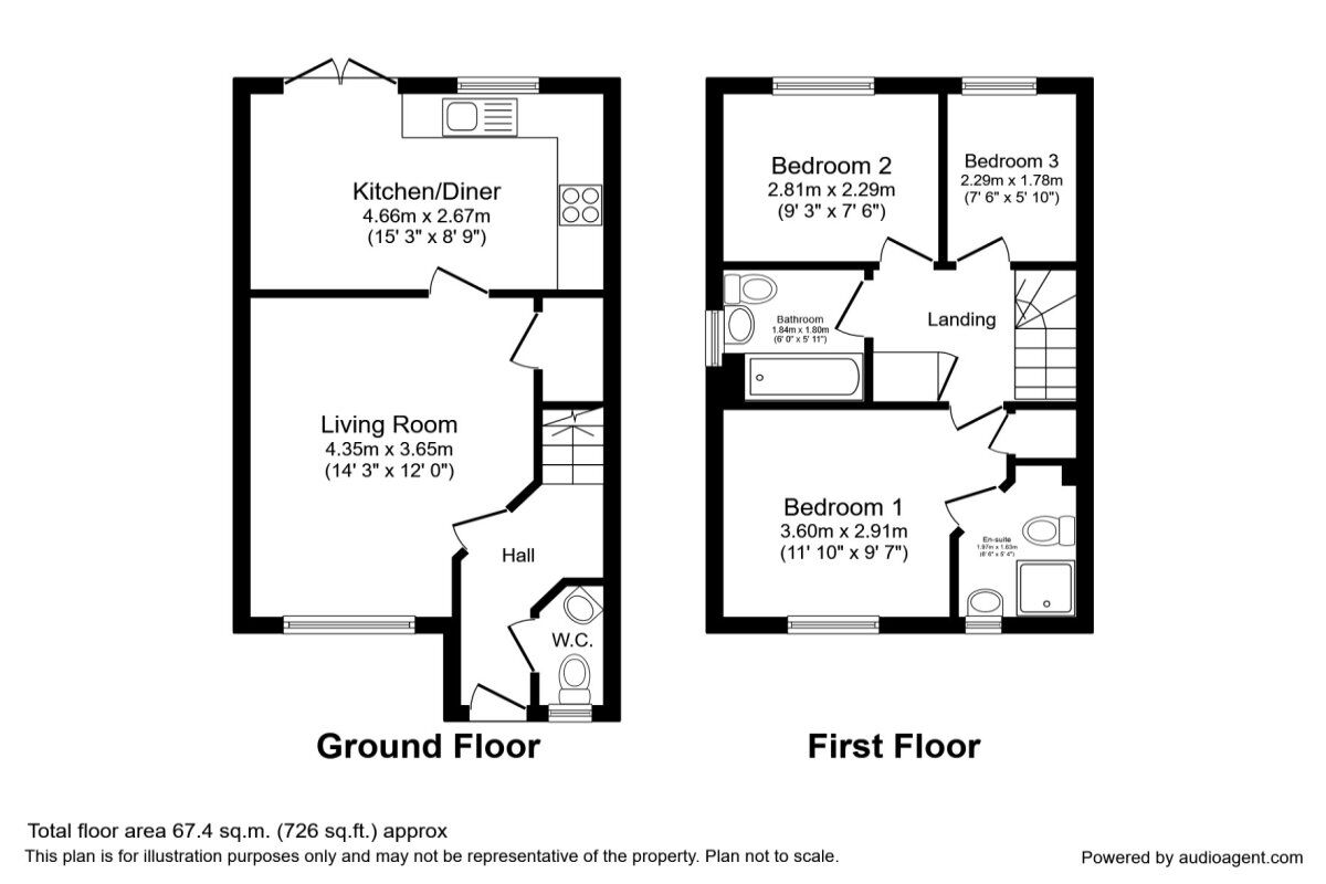 Floorplan of 3 bedroom Semi Detached House to rent, Rotary Drive, Morley, Leeds, LS27