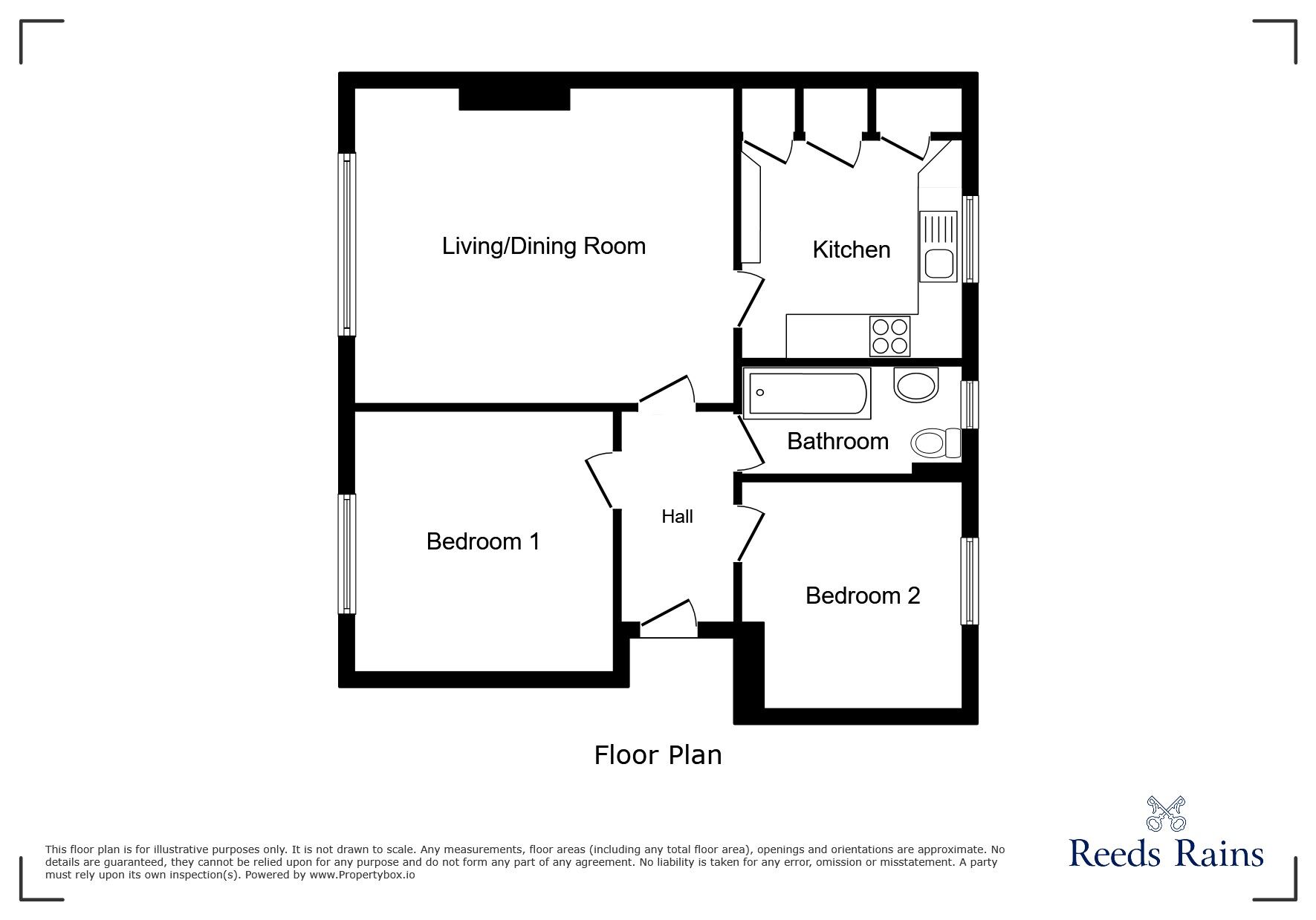 Floorplan of 2 bedroom Flat to rent, Lewisham Court, Morley, West Yorkshire, LS27