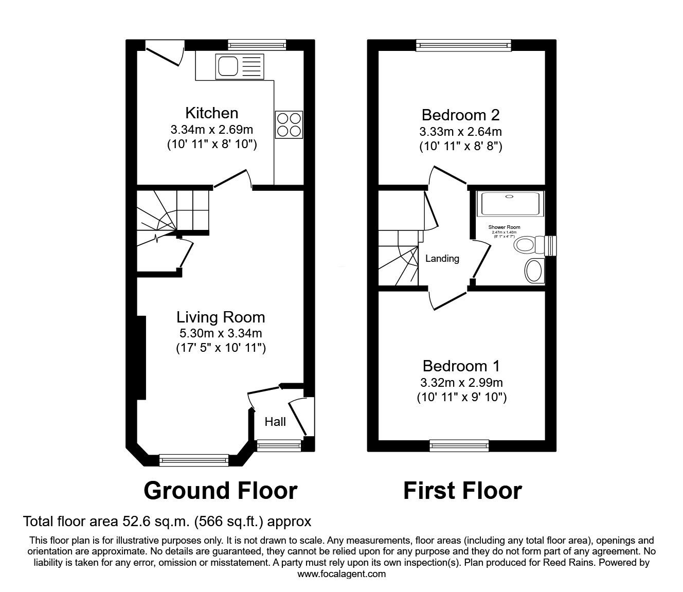 Floorplan of 2 bedroom End Terrace House for sale, Birk Lane, Morley, West Yorkshire, LS27