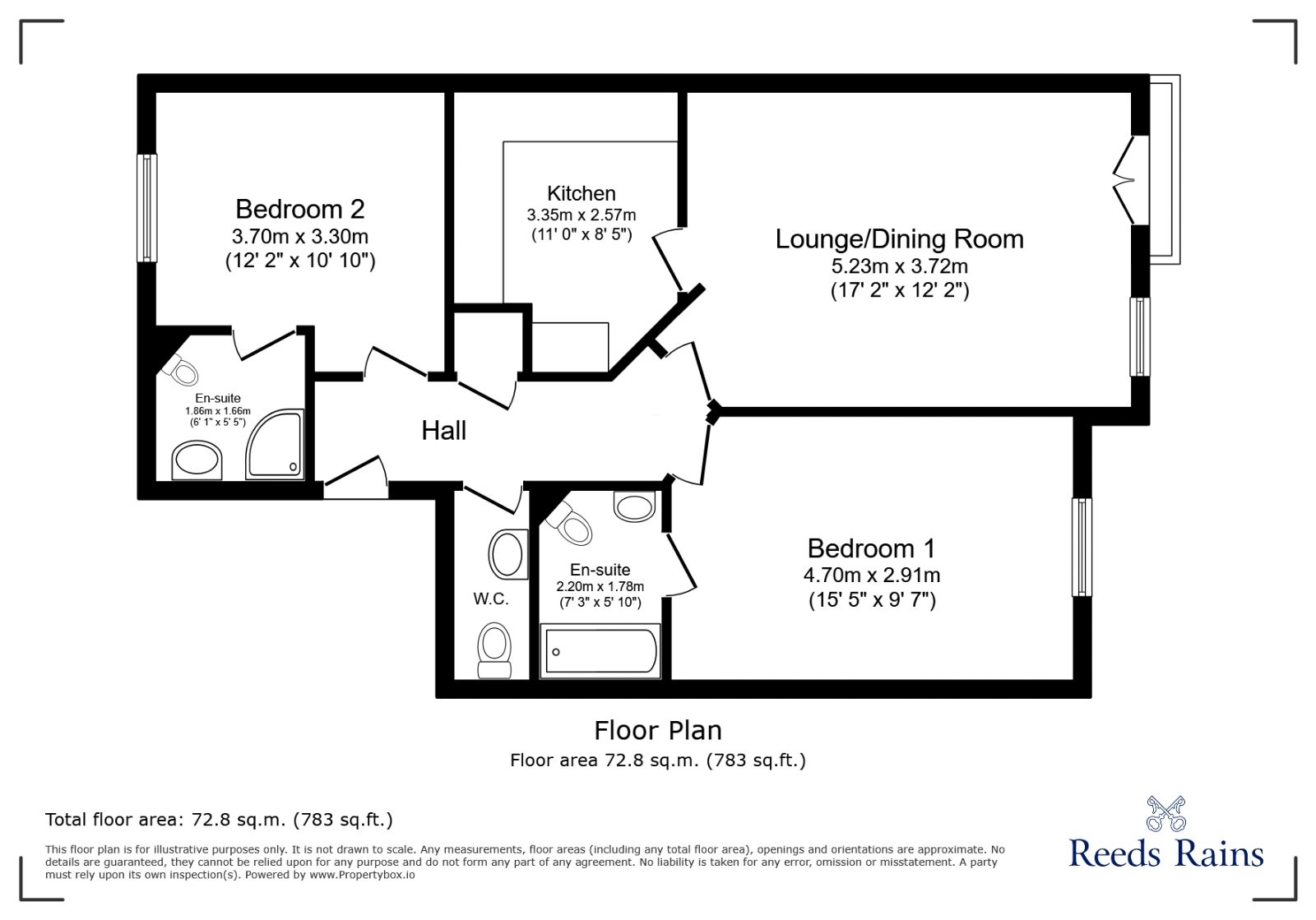 Floorplan of 2 bedroom Flat for sale, Howden Clough Road, Morley, West Yorkshire, LS27