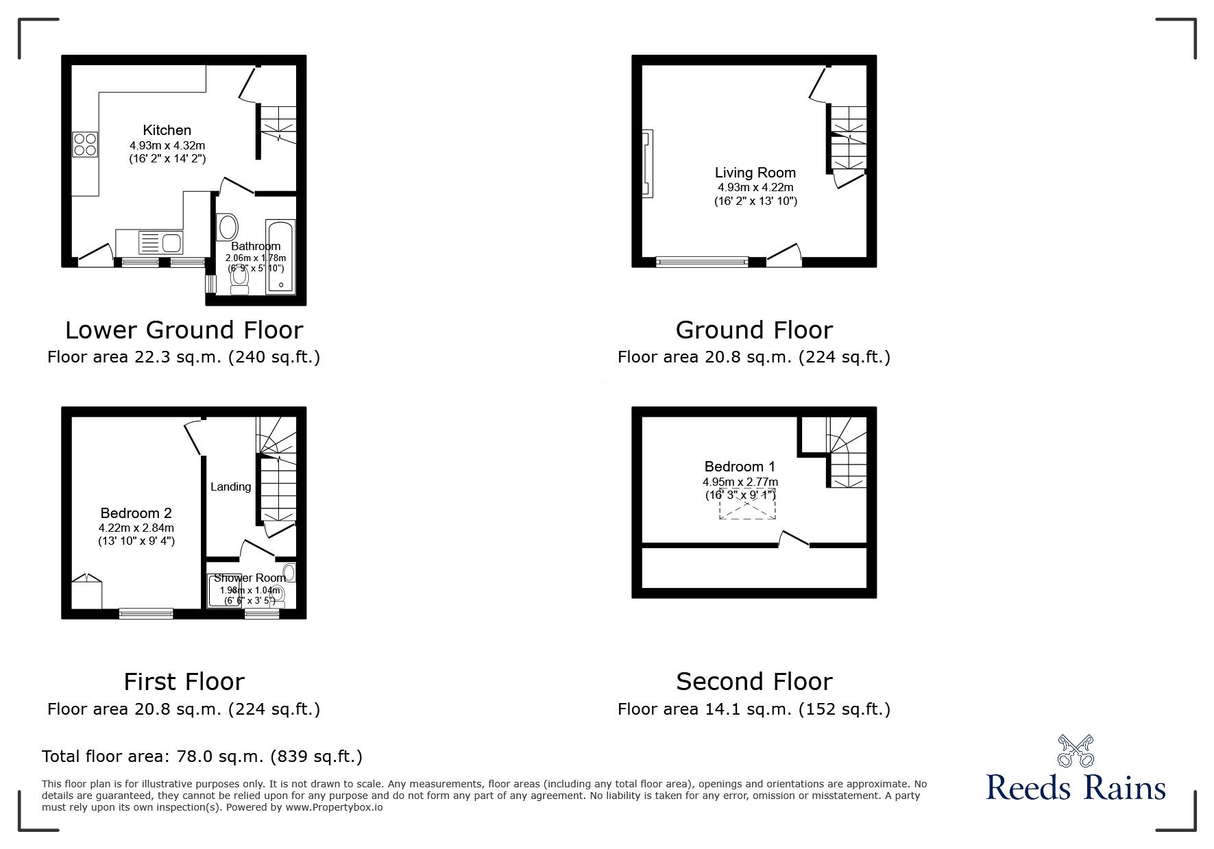 Floorplan of 2 bedroom Mid Terrace House to rent, Longroyd Avenue, Leeds, West Yorkshire, LS11