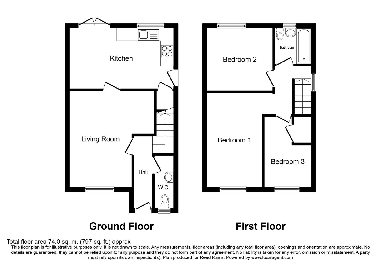 Floorplan of 3 bedroom Semi Detached House to rent, The Gills, Morley, West Yorkshire, LS27