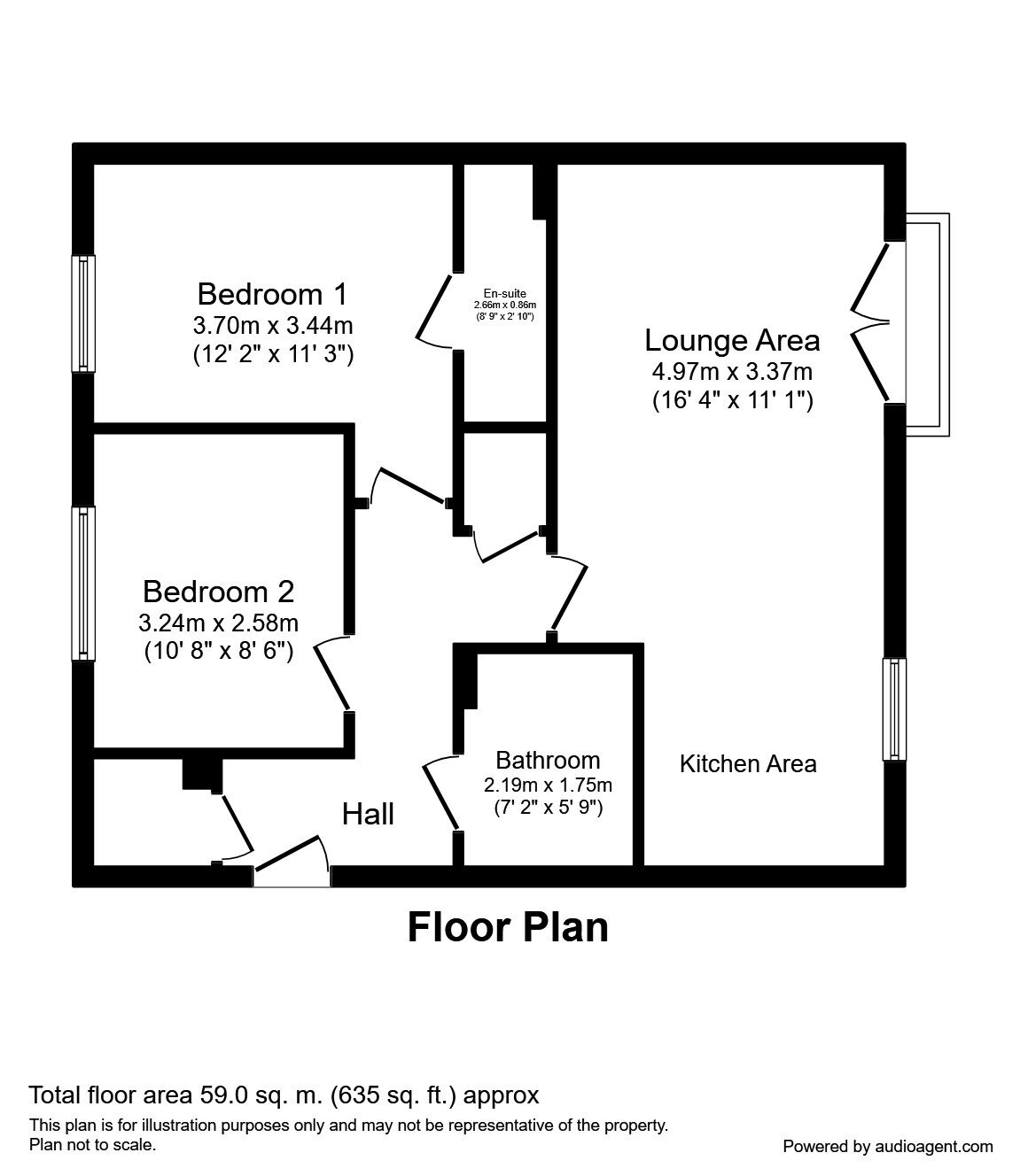 Floorplan of 2 bedroom Flat to rent, Willowdale, Leeds, West Yorkshire, LS10