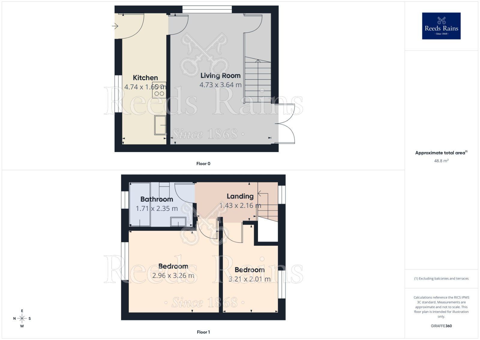 Floorplan of 2 bedroom End Terrace House for sale, Low Street, Tingley, West Yorkshire, WF3