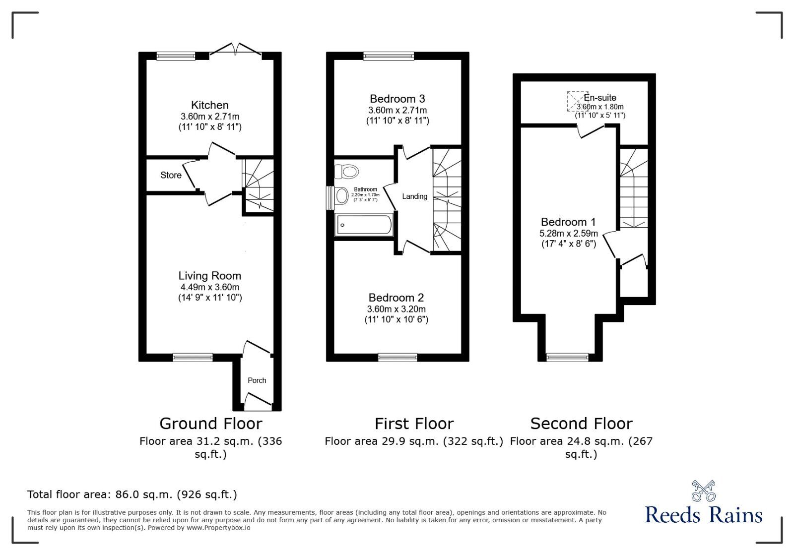 Floorplan of 3 bedroom Semi Detached House for sale, Settle Row, Morley, West Yorkshire, LS27