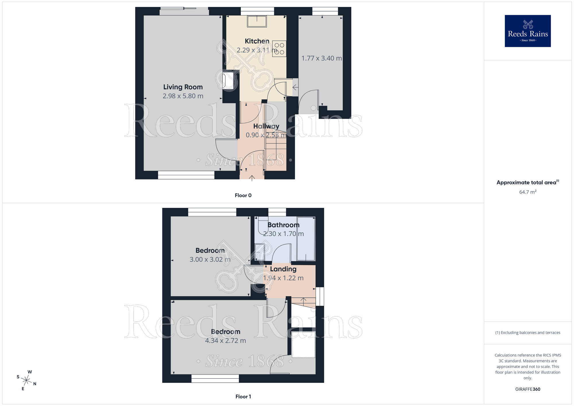 Floorplan of 2 bedroom Semi Detached House to rent, Acres Hall Avenue, Pudsey, West Yorkshire, LS28