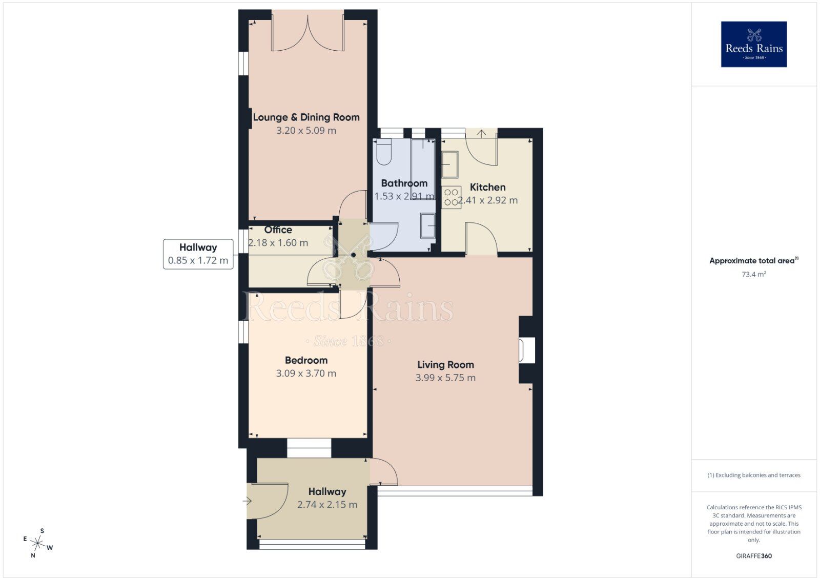 Floorplan of 2 bedroom Semi Detached House for sale, Woodkirk Grove, Tingley, West Yorkshire, WF3