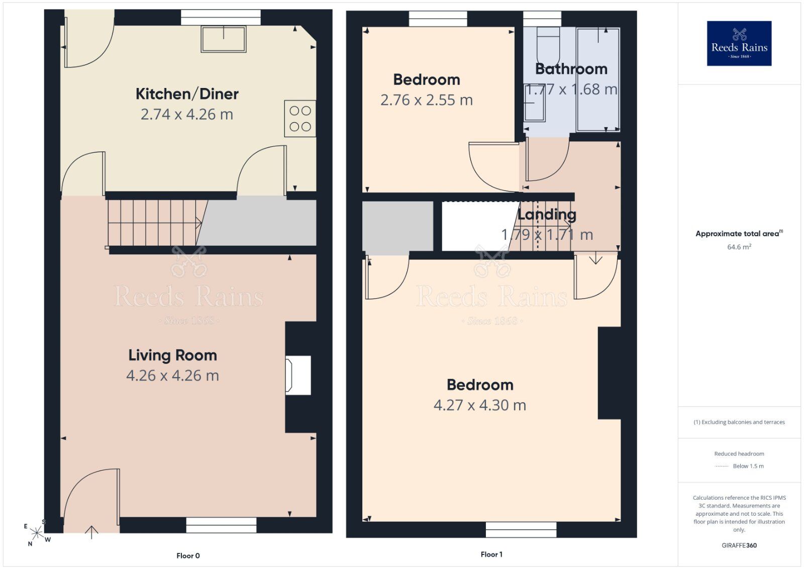 Floorplan of 2 bedroom Mid Terrace House for sale, Common Lane, East Ardsley, West Yorkshire, WF3