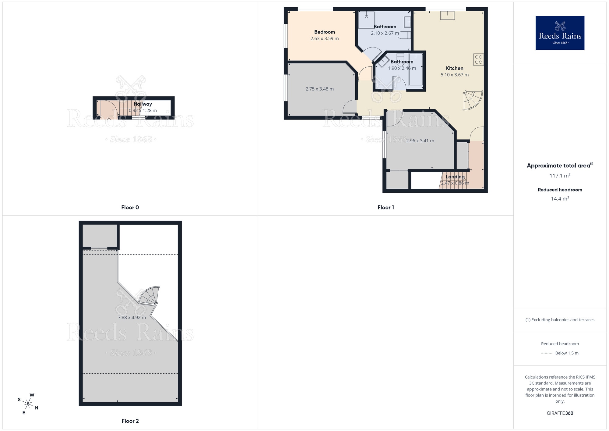 Floorplan of 3 bedroom Flat to rent, Whitehall Road, Drighlington, West Yorkshire, BD11