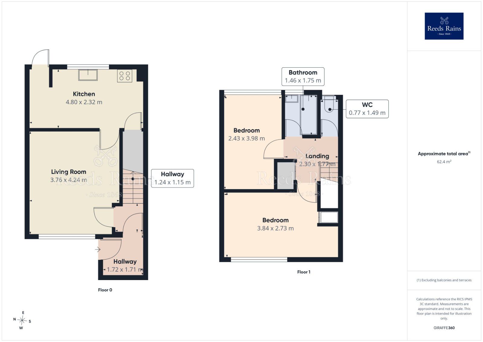 Floorplan of 2 bedroom End Terrace House for sale, Heathcroft Bank, Leeds, West Yorkshire, LS11
