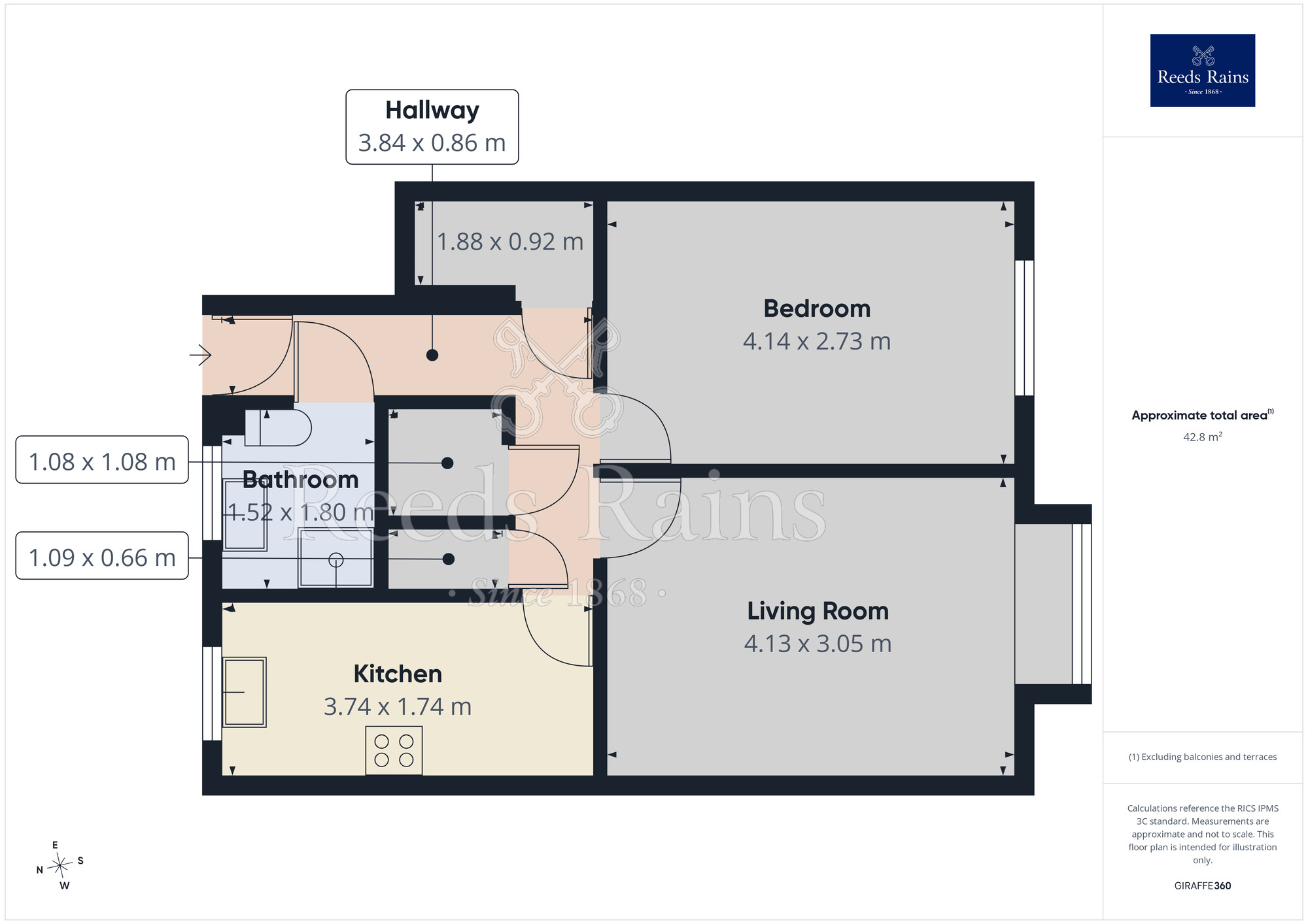 Floorplan of 1 bedroom Flat to rent, Highlands Close, Leeds, West Yorkshire, LS10