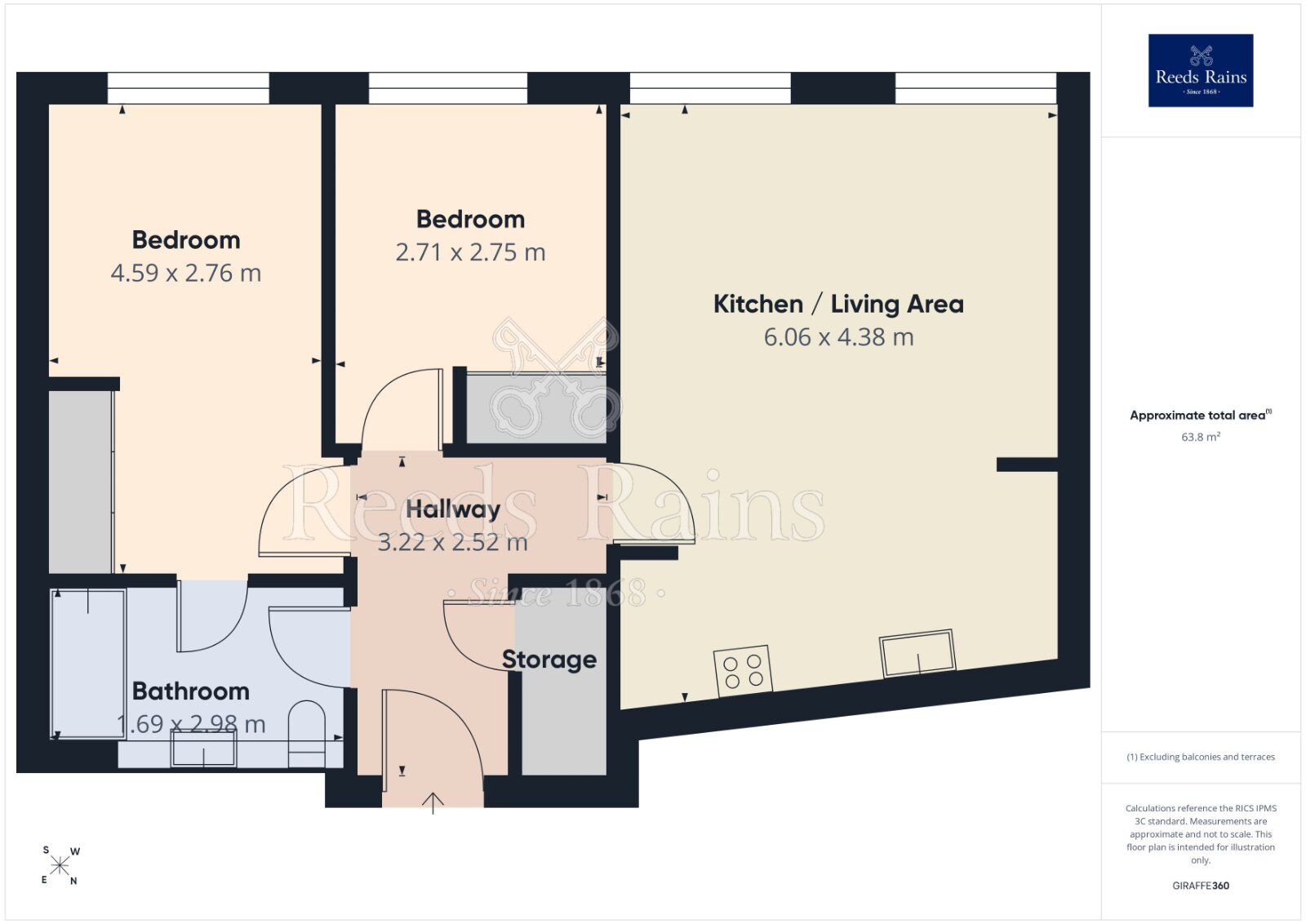 Floorplan of 2 bedroom Flat for sale, Cavendish Court, Drighlington, West Yorkshire, BD11