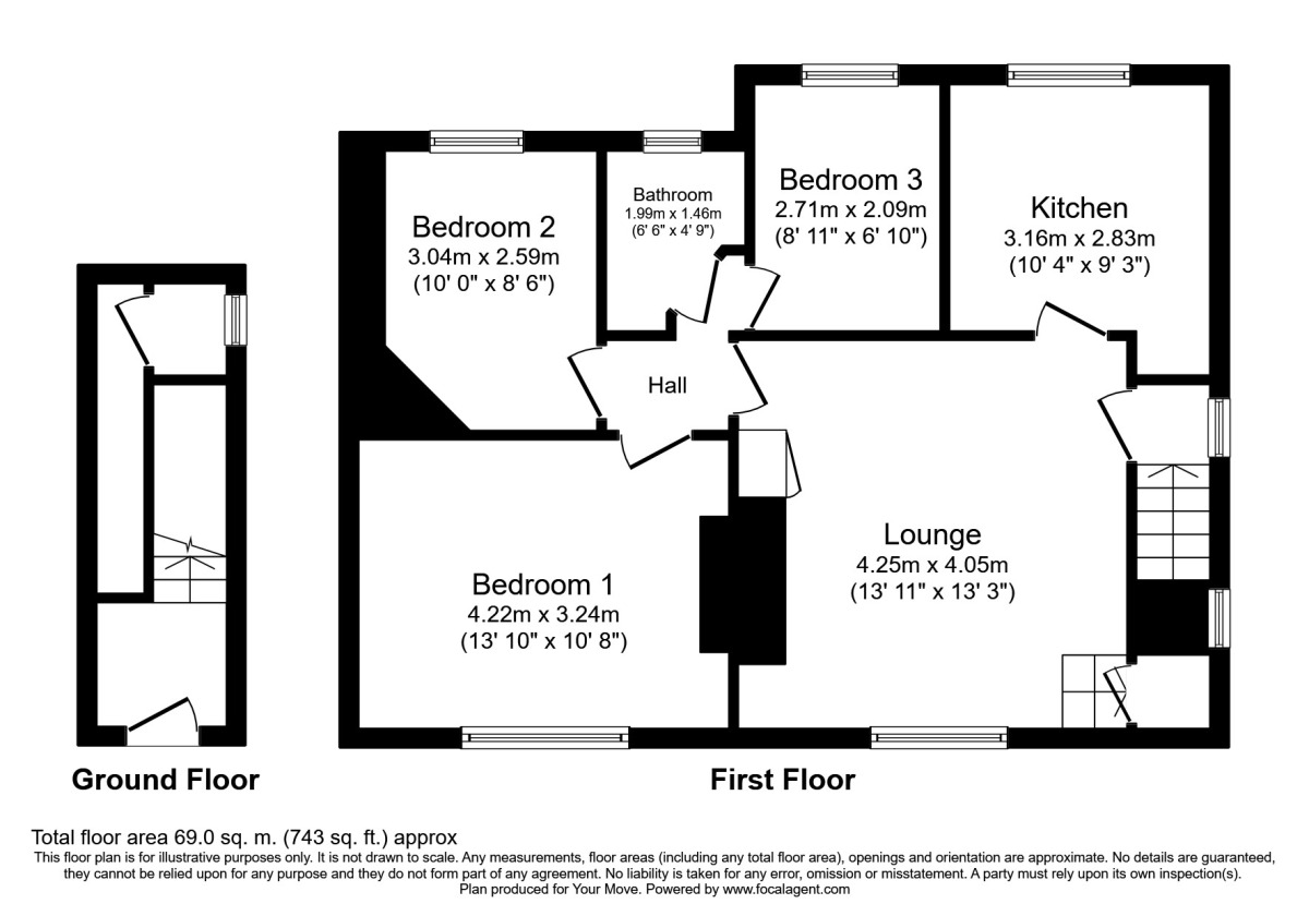 Floorplan of 3 bedroom Flat for sale, Sissons Terrace, Leeds, West Yorkshire, LS10