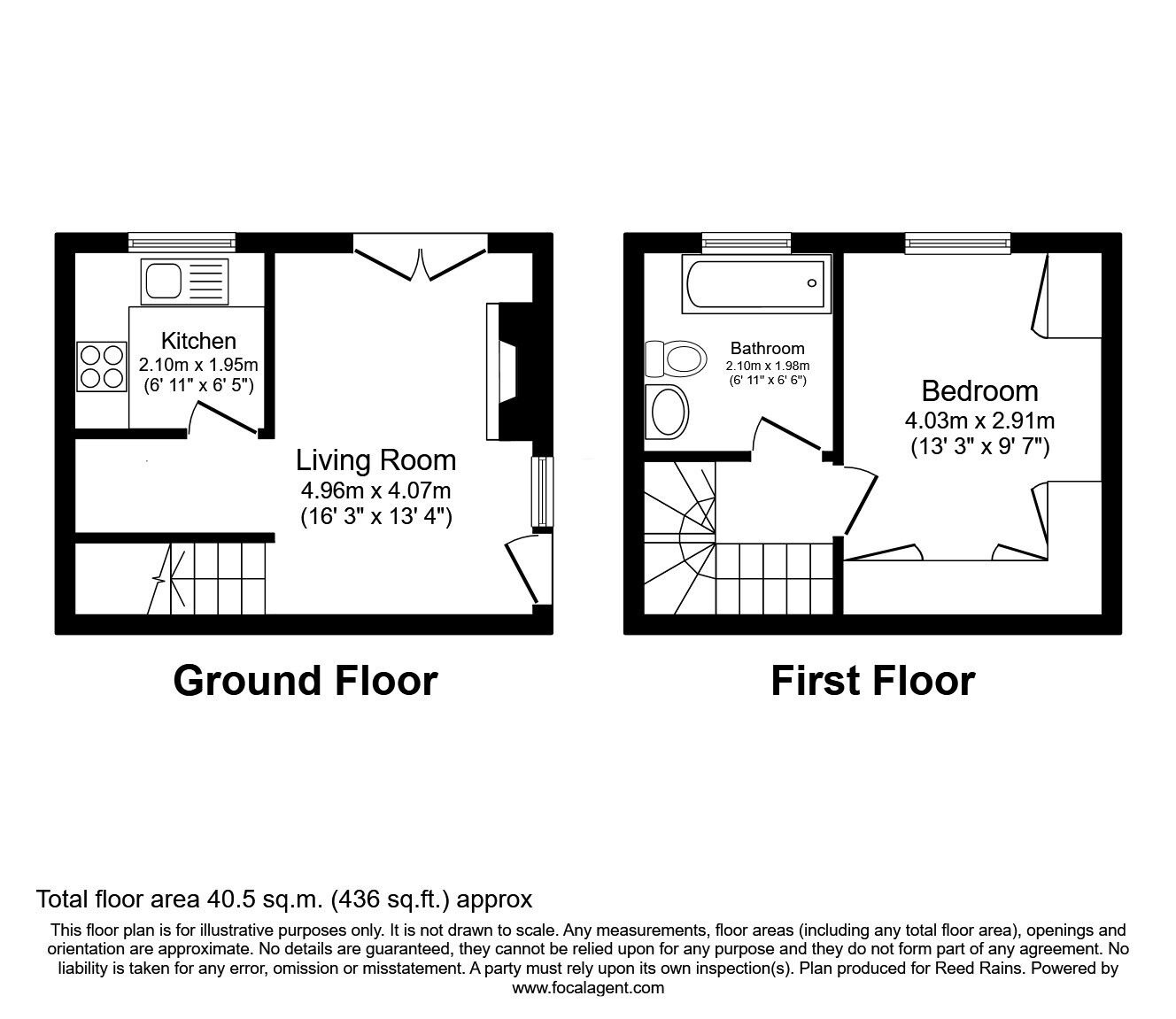 Floorplan of 1 bedroom House to rent, Old School Mews, Churwell, Leeds, LS27