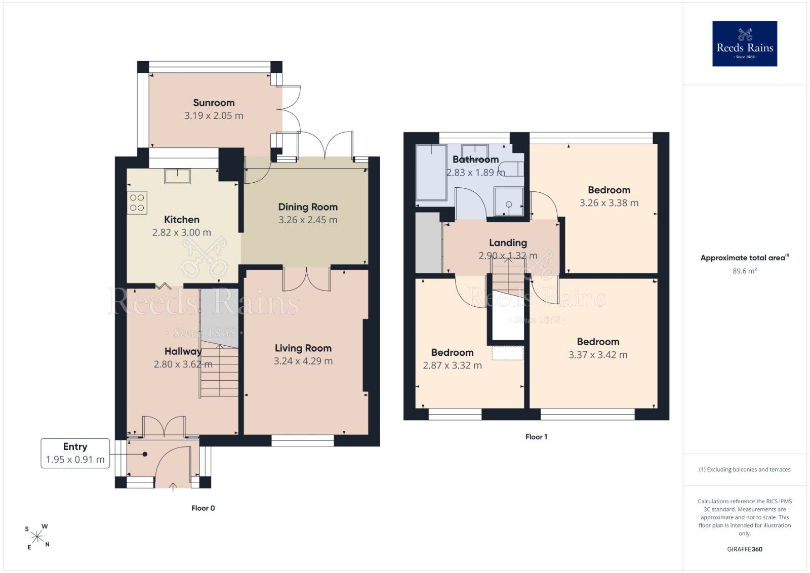 Floorplan of 3 bedroom Mid Terrace House for sale, Rycroft Close, Leeds, West Yorkshire, LS13