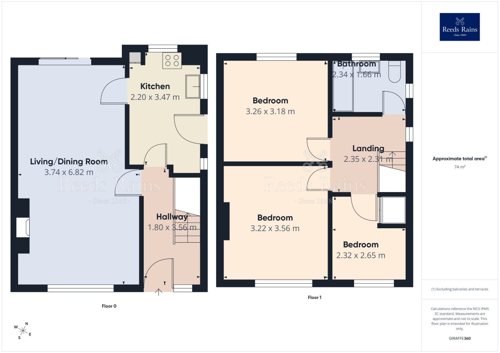 Floorplan of 3 bedroom Semi Detached House for sale, Armley Grange Mount, Leeds, West Yorkshire, LS12