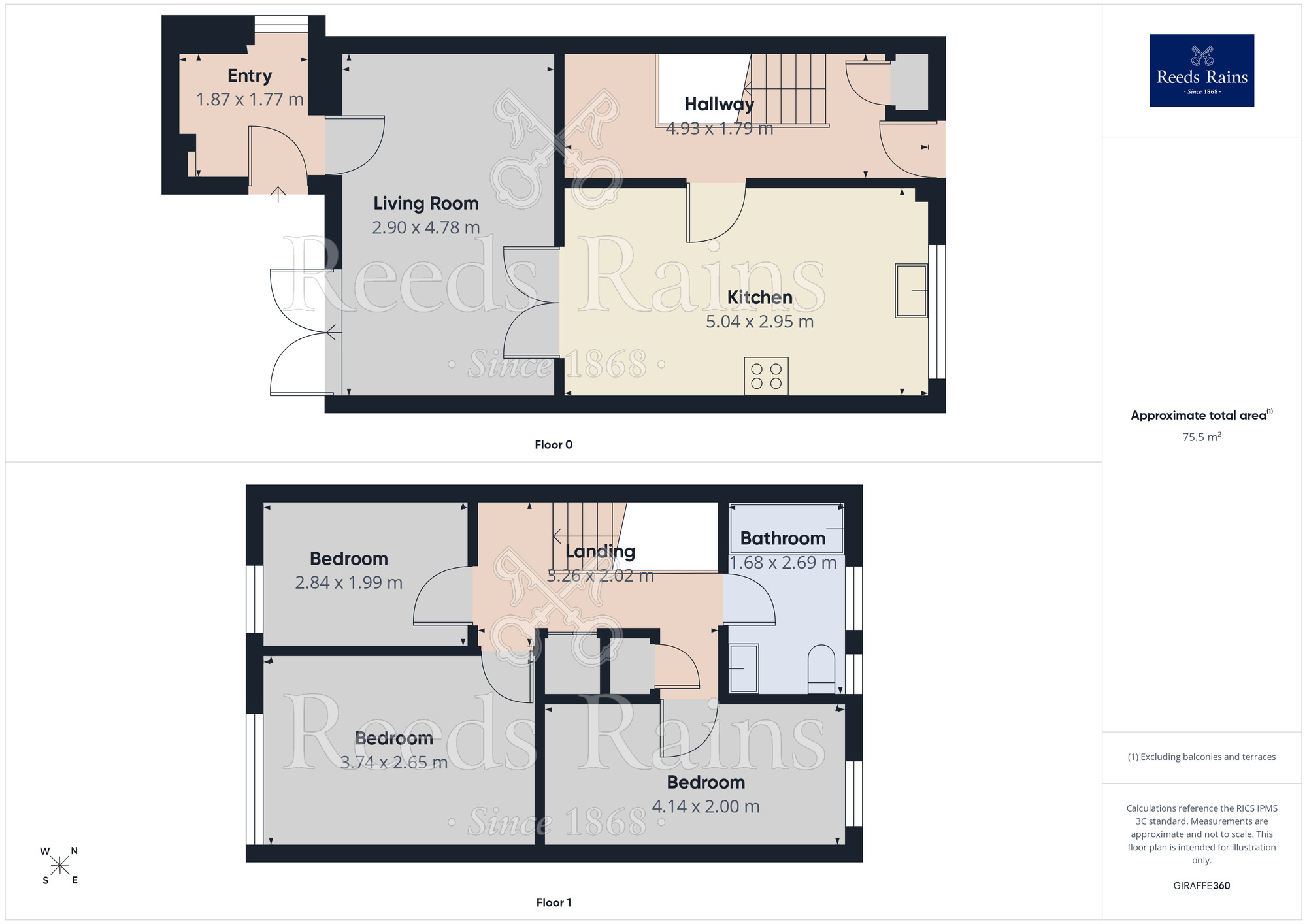 Floorplan of 3 bedroom Mid Terrace House to rent, Disraeli Terrace, Leeds, West Yorkshire, LS11