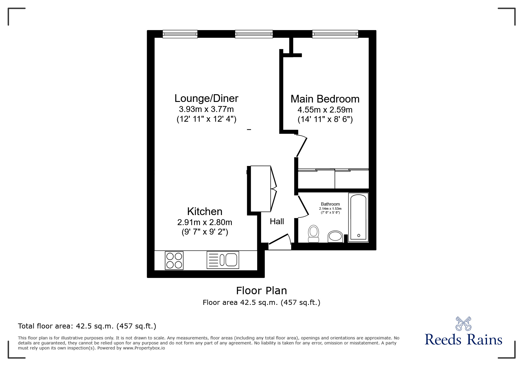 Floorplan of 1 bedroom Flat for sale, Lilycroft Road, Bradford, West Yorkshire, BD9
