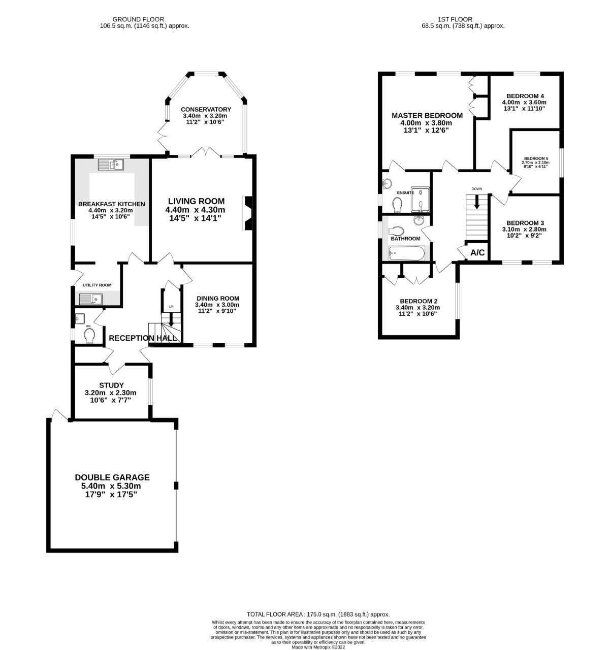 Floorplan of 5 bedroom Detached House for sale, Lakeside View, Nantwich, Cheshire, CW5