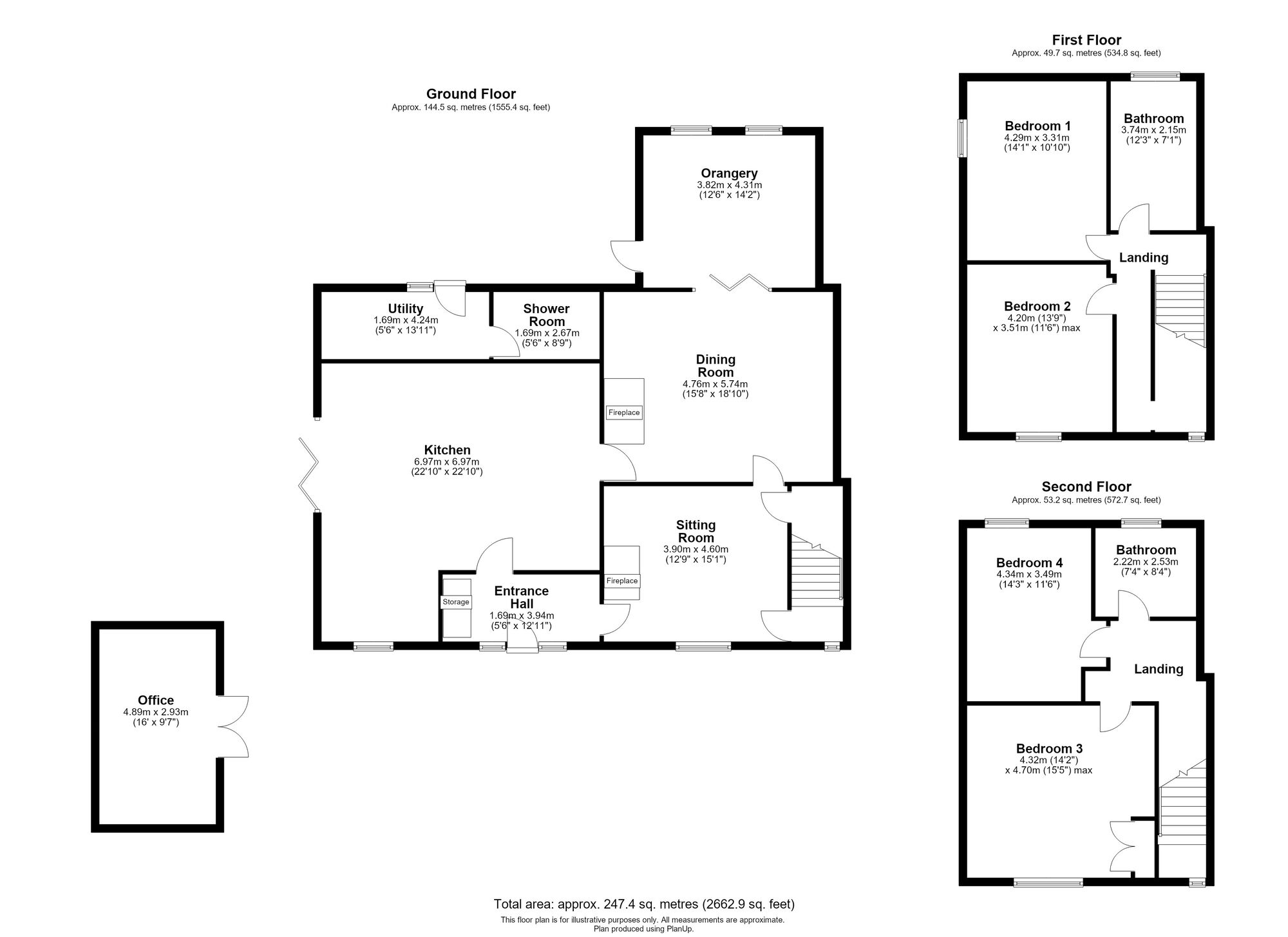 Floorplan of 4 bedroom Semi Detached House for sale, Edleston, Nantwich, Cheshire, CW5
