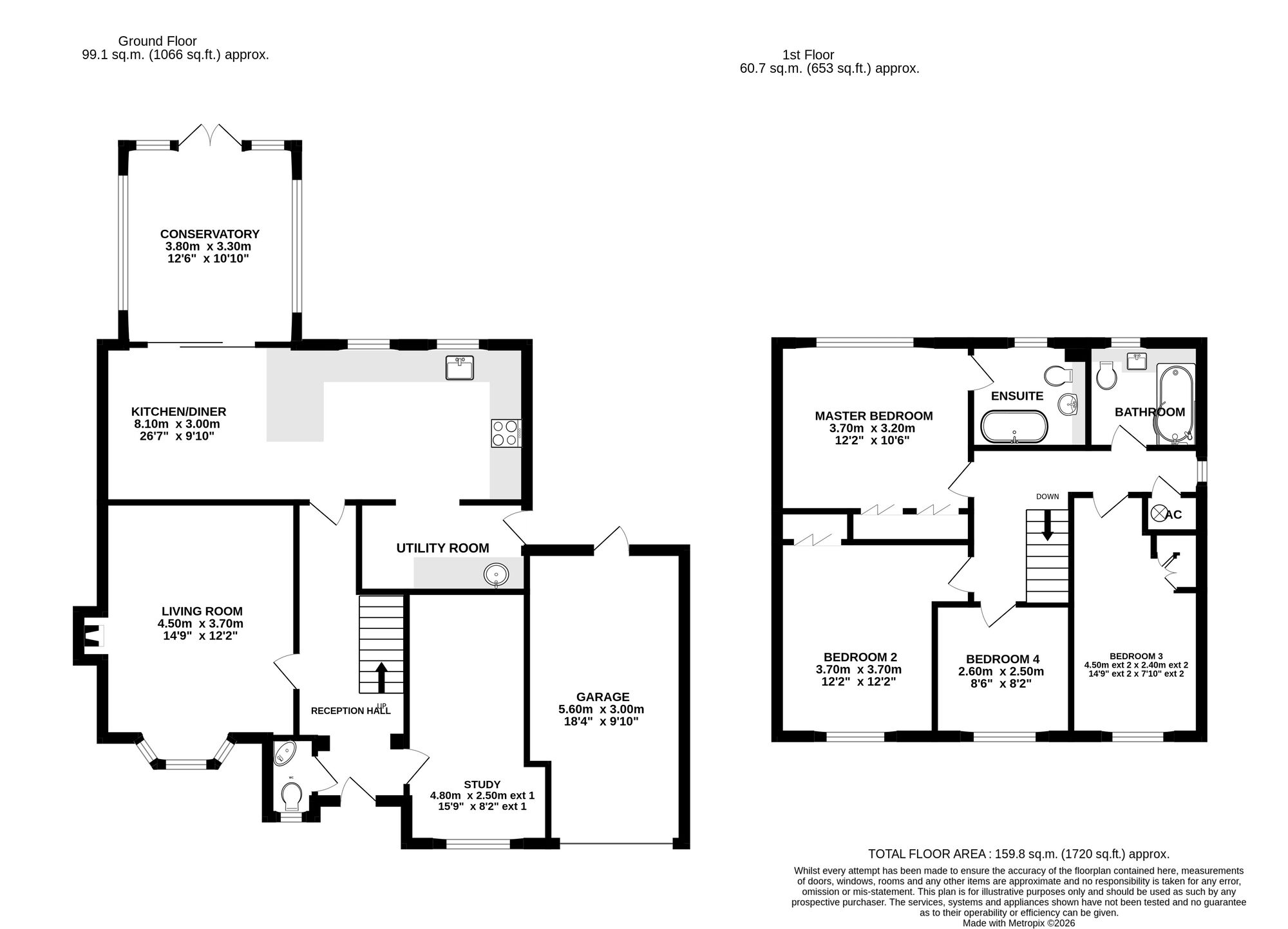 Floorplan of 4 bedroom Detached House for sale, Nevis Drive, Crewe, Cheshire, CW2