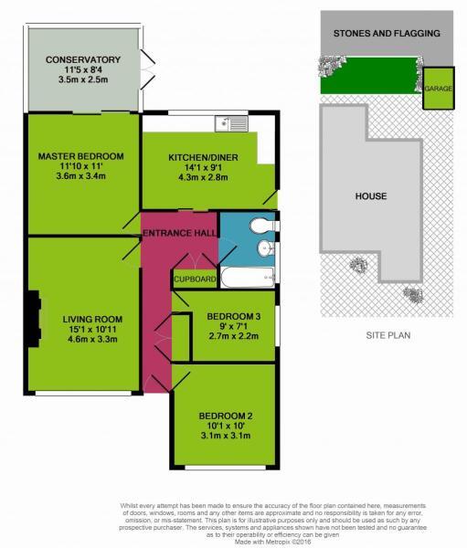 Floorplan of 3 bedroom Semi Detached Bungalow for sale, Highfield Drive, Nantwich, Cheshire, CW5