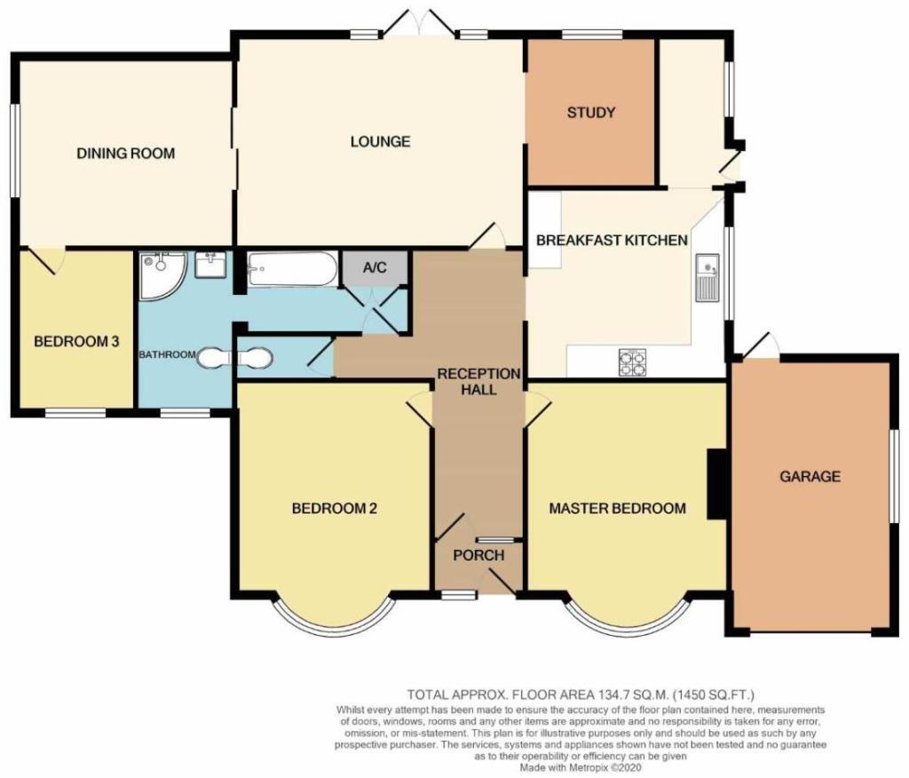 Floorplan of 3 bedroom Detached Bungalow for sale, Princess Drive, Nantwich, Cheshire, CW5