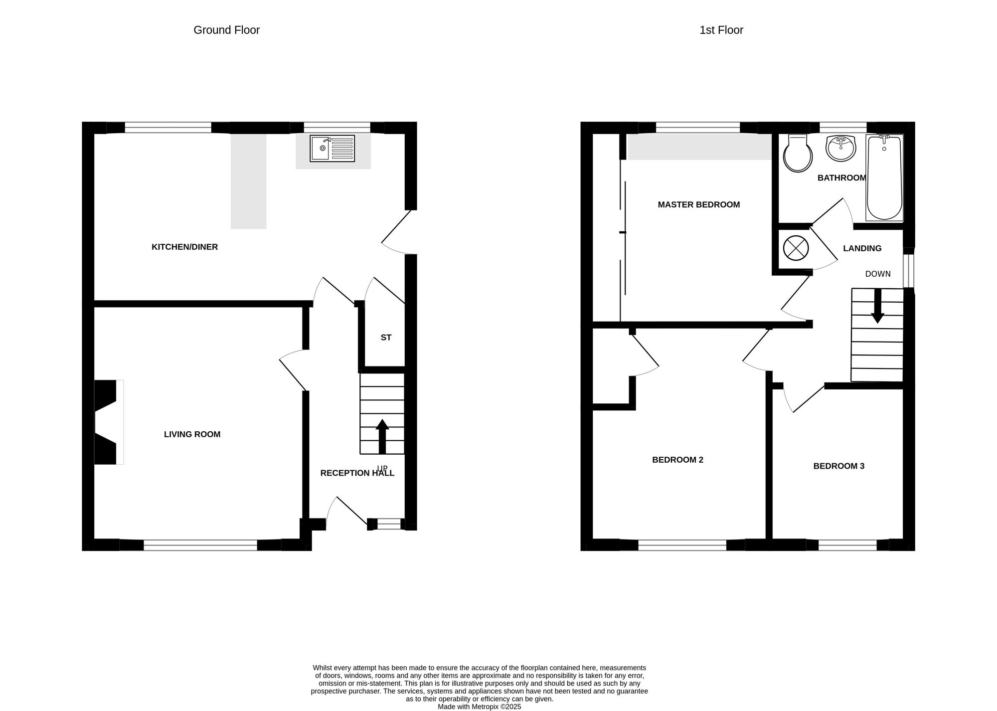Floorplan of 3 bedroom Semi Detached House for sale, Western Avenue, Nantwich, Cheshire, CW5