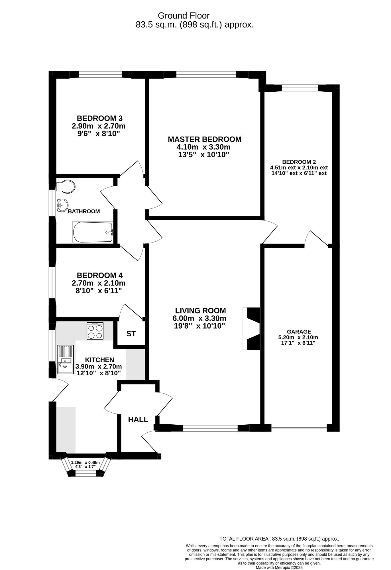 Floorplan of 3 bedroom Detached Bungalow for sale, Shannon Close, Willaston, Cheshire, CW5