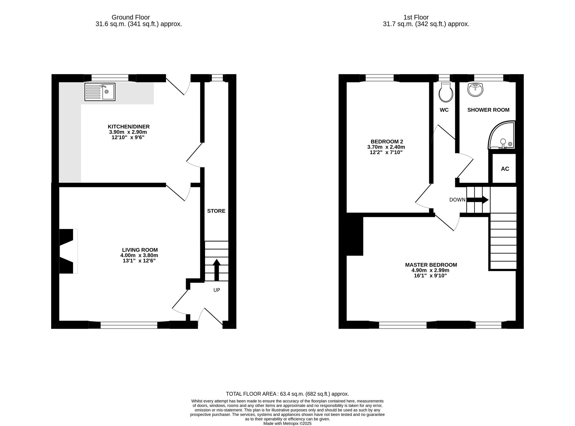 Floorplan of 2 bedroom Semi Detached House for sale, Prince Edward Street, Nantwich, Cheshire, CW5