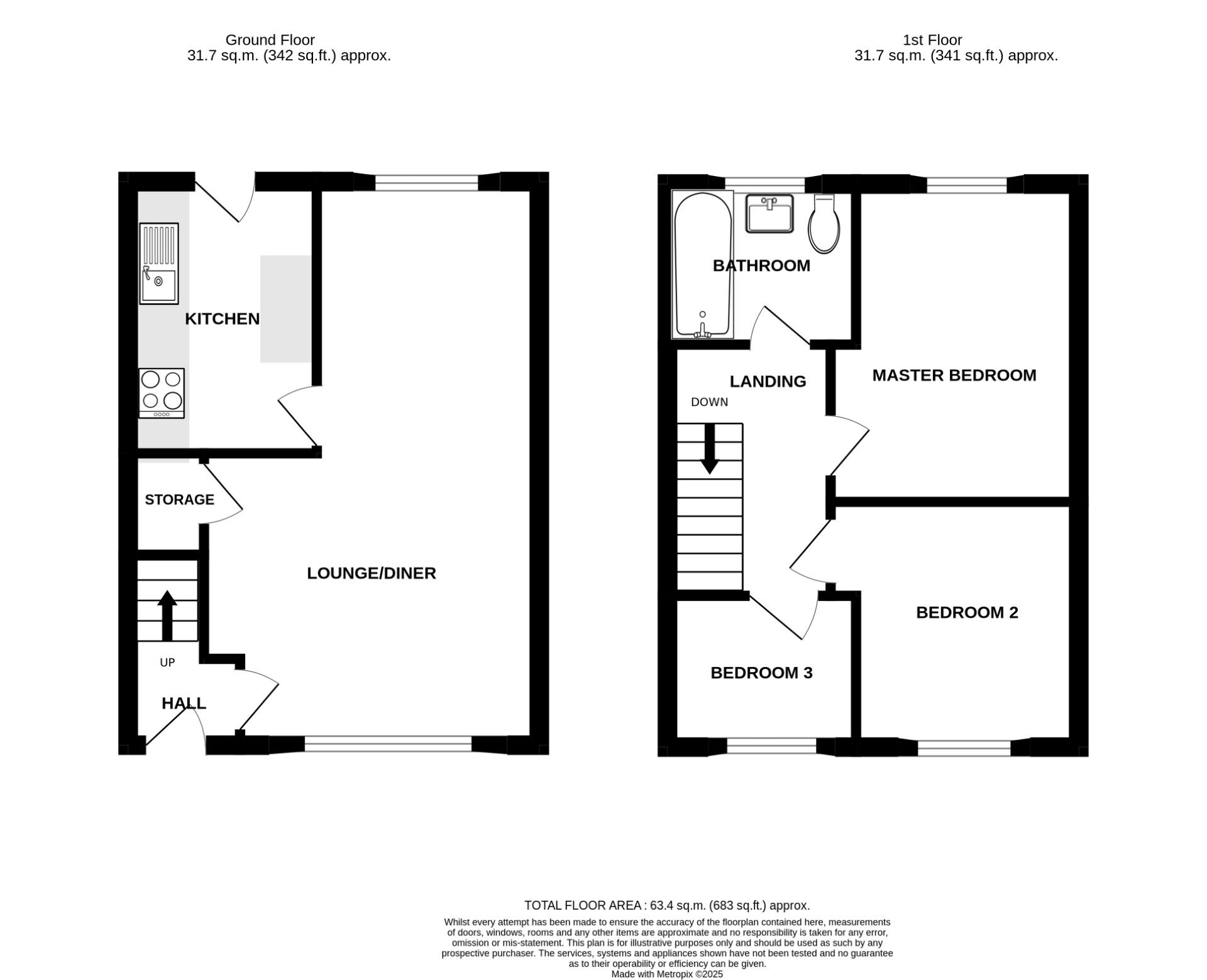 Floorplan of 3 bedroom Mid Terrace House for sale, Alvaston Road, Nantwich, Cheshire, CW5