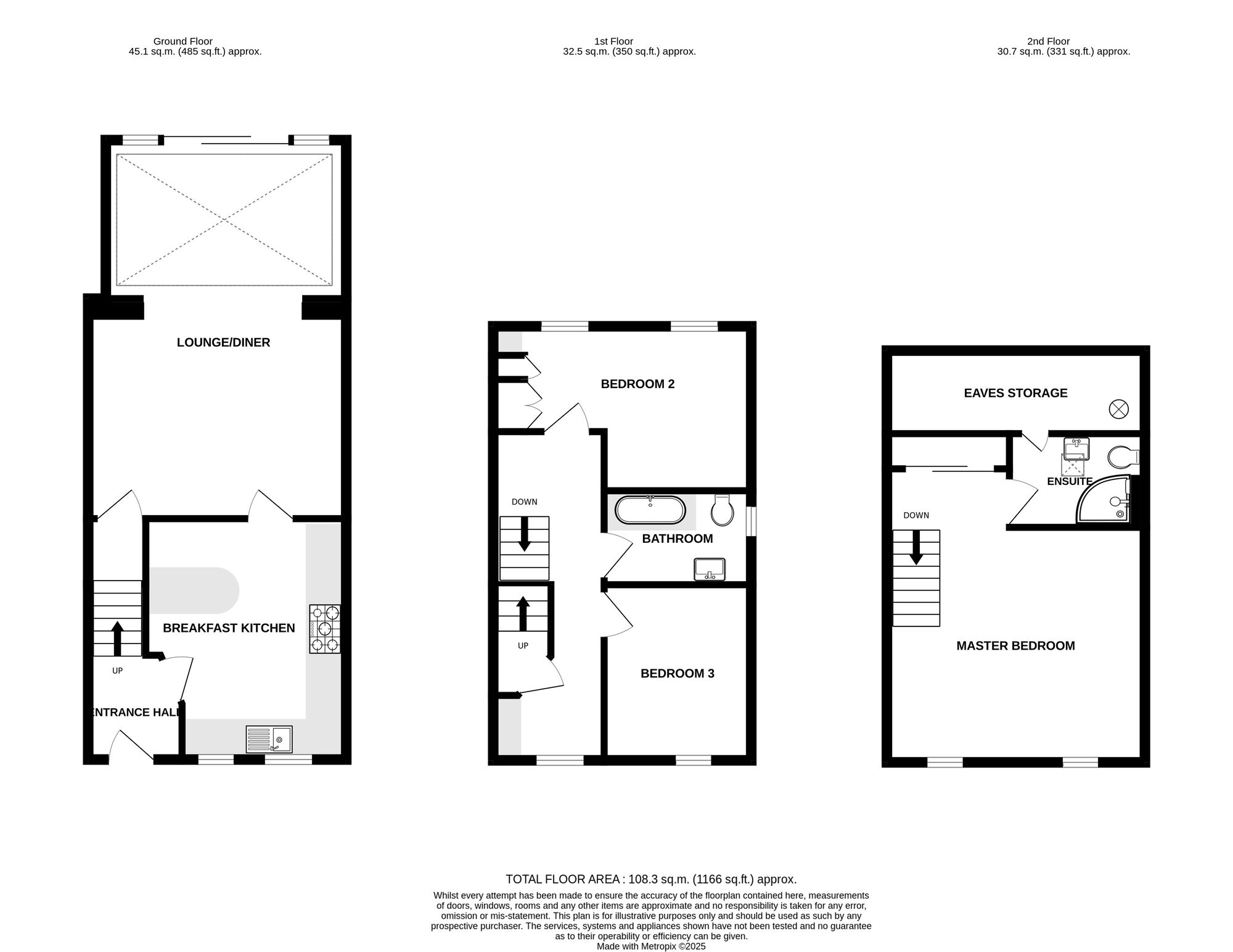 Floorplan of 3 bedroom Semi Detached House for sale, Cherry Tree Court, Nantwich, Cheshire, CW5