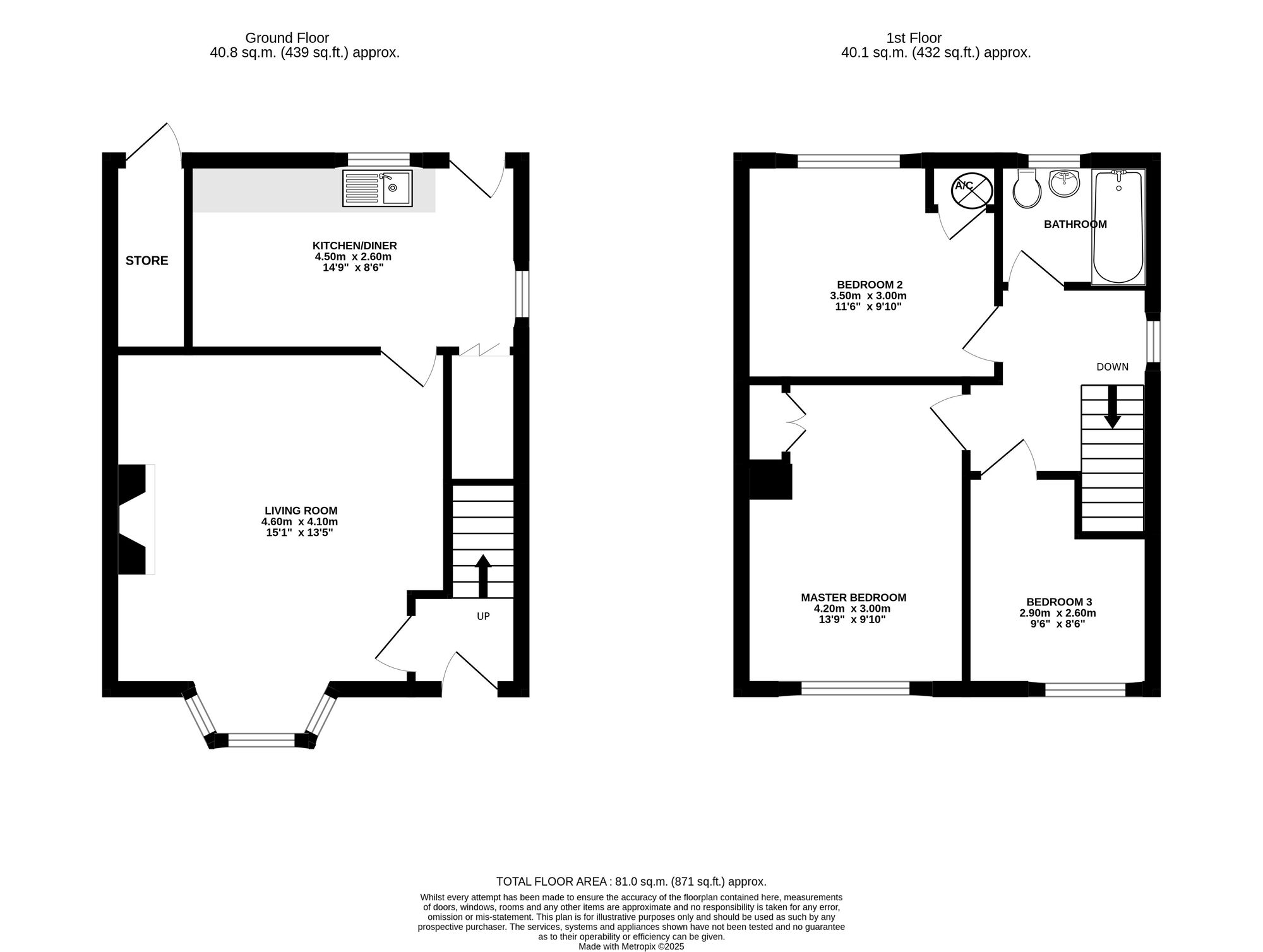 Floorplan of 3 bedroom Semi Detached House for sale, Barthomley Crescent, Crewe, Cheshire, CW2