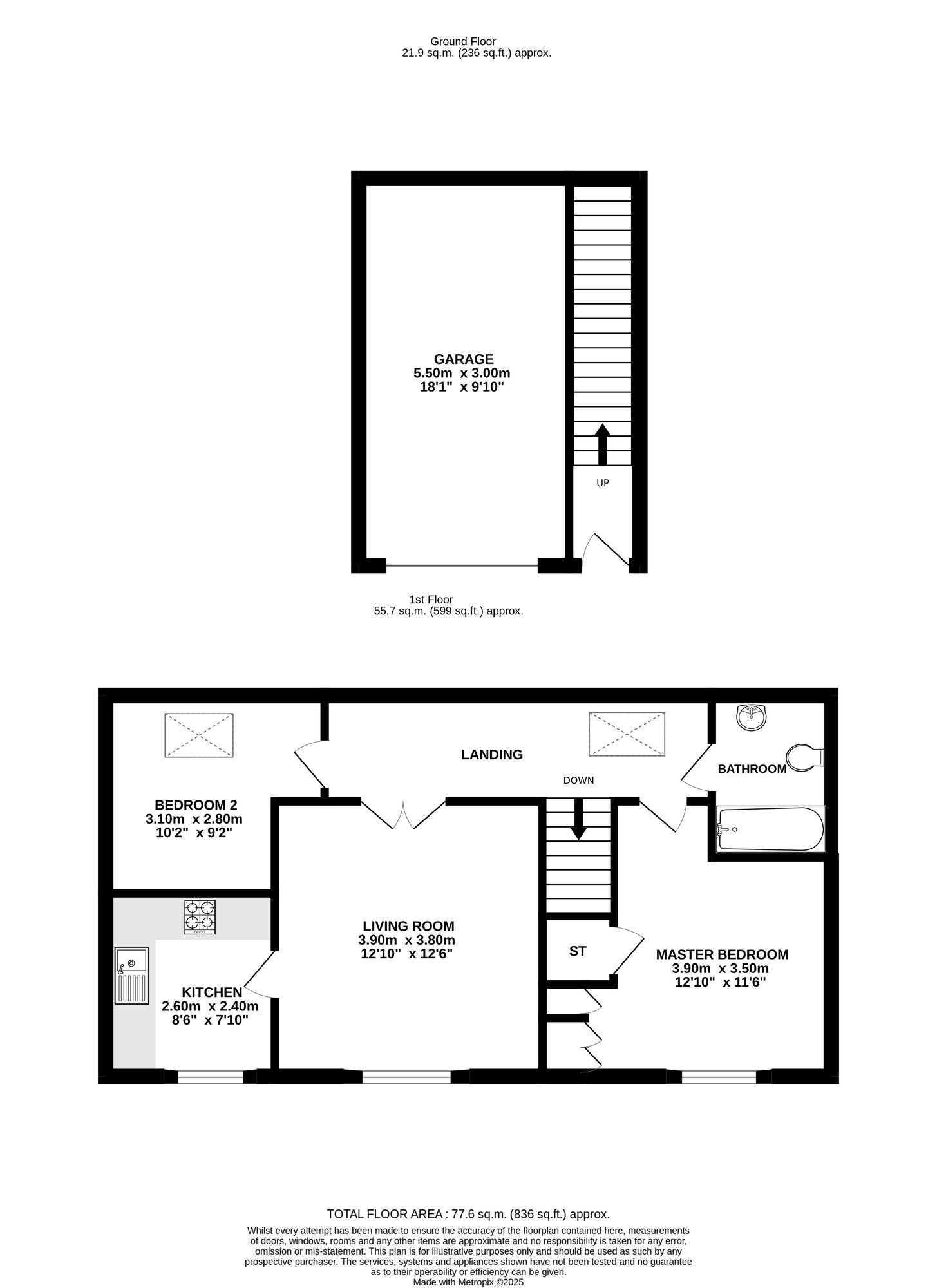 Floorplan of 2 bedroom Semi Detached Flat for sale, Godwin Way, Stoke-on-Trent, Staffordshire, ST4