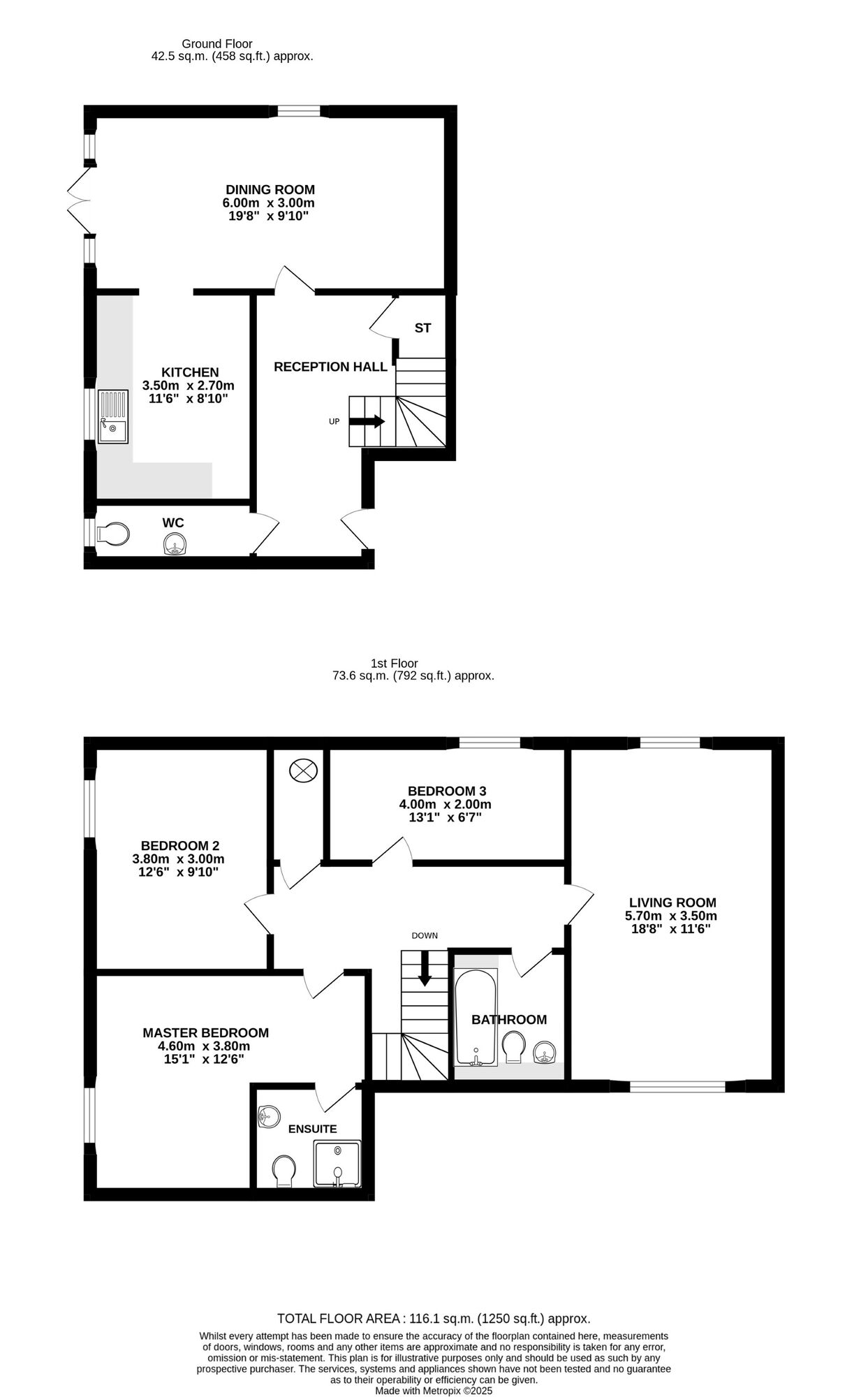 Floorplan of 3 bedroom Mid Terrace House for sale, Newhaven Court, Nantwich, Cheshire, CW5
