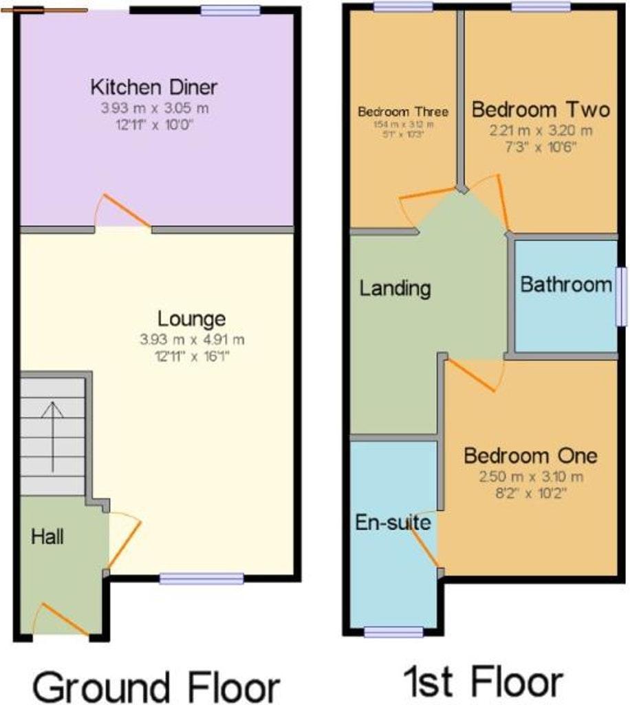 Floorplan of 3 bedroom End Terrace House for sale, Victoria Mill Drive, Willaston, Cheshire, CW5