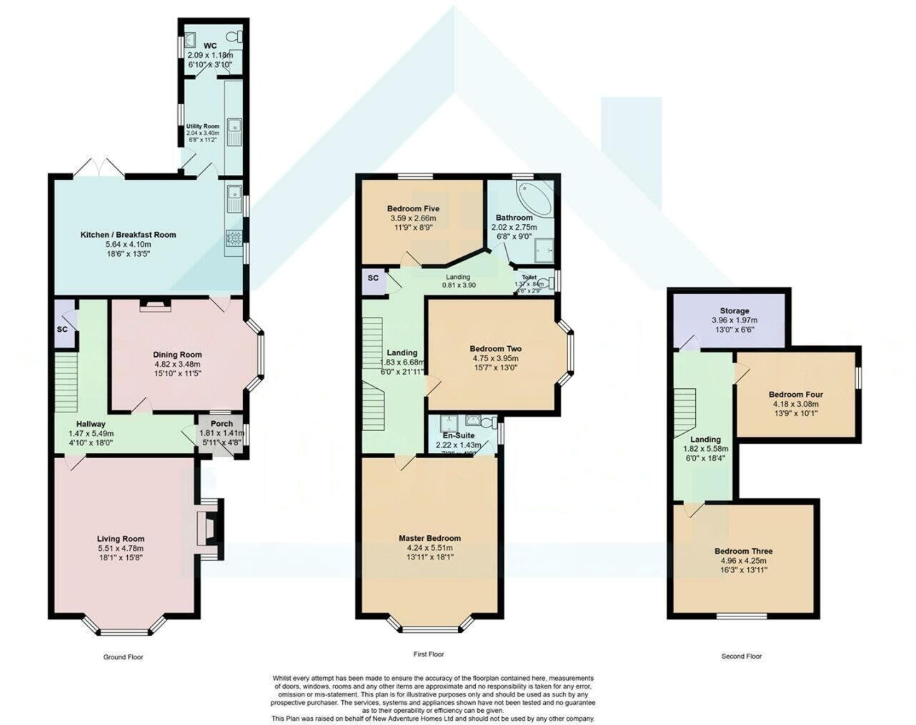 Floorplan of 5 bedroom Semi Detached House for sale, Nantwich Road, Crewe, Cheshire, CW2