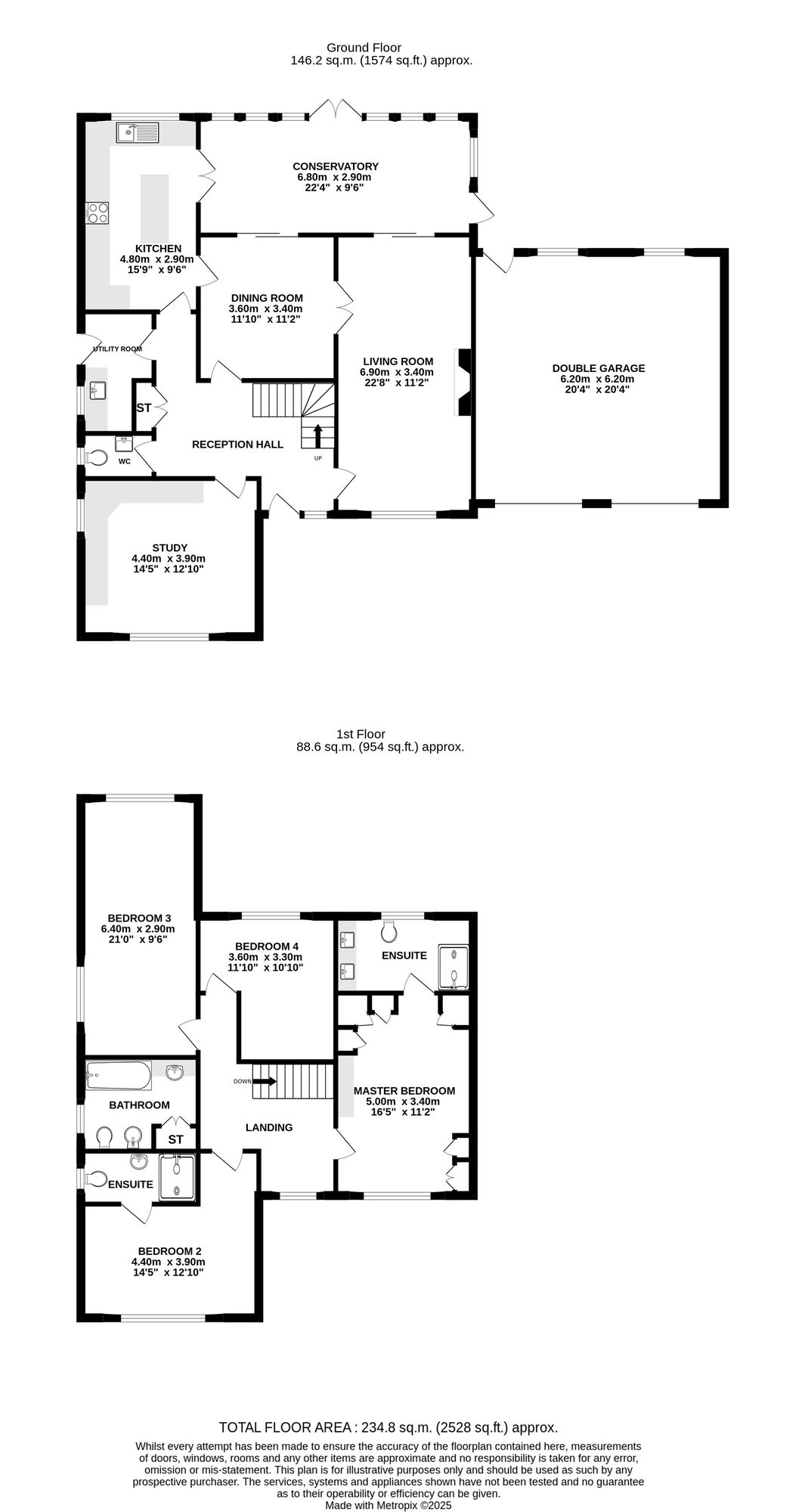 Floorplan of 4 bedroom Detached House for sale, Poole, Nantwich, Cheshire, CW5