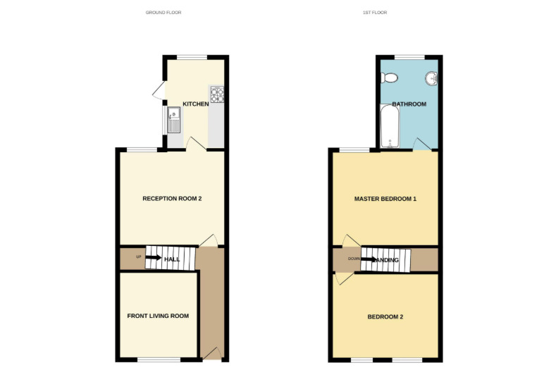 Floorplan of 2 bedroom Mid Terrace House to rent, Vincent Street, Crewe, Cheshire, CW1