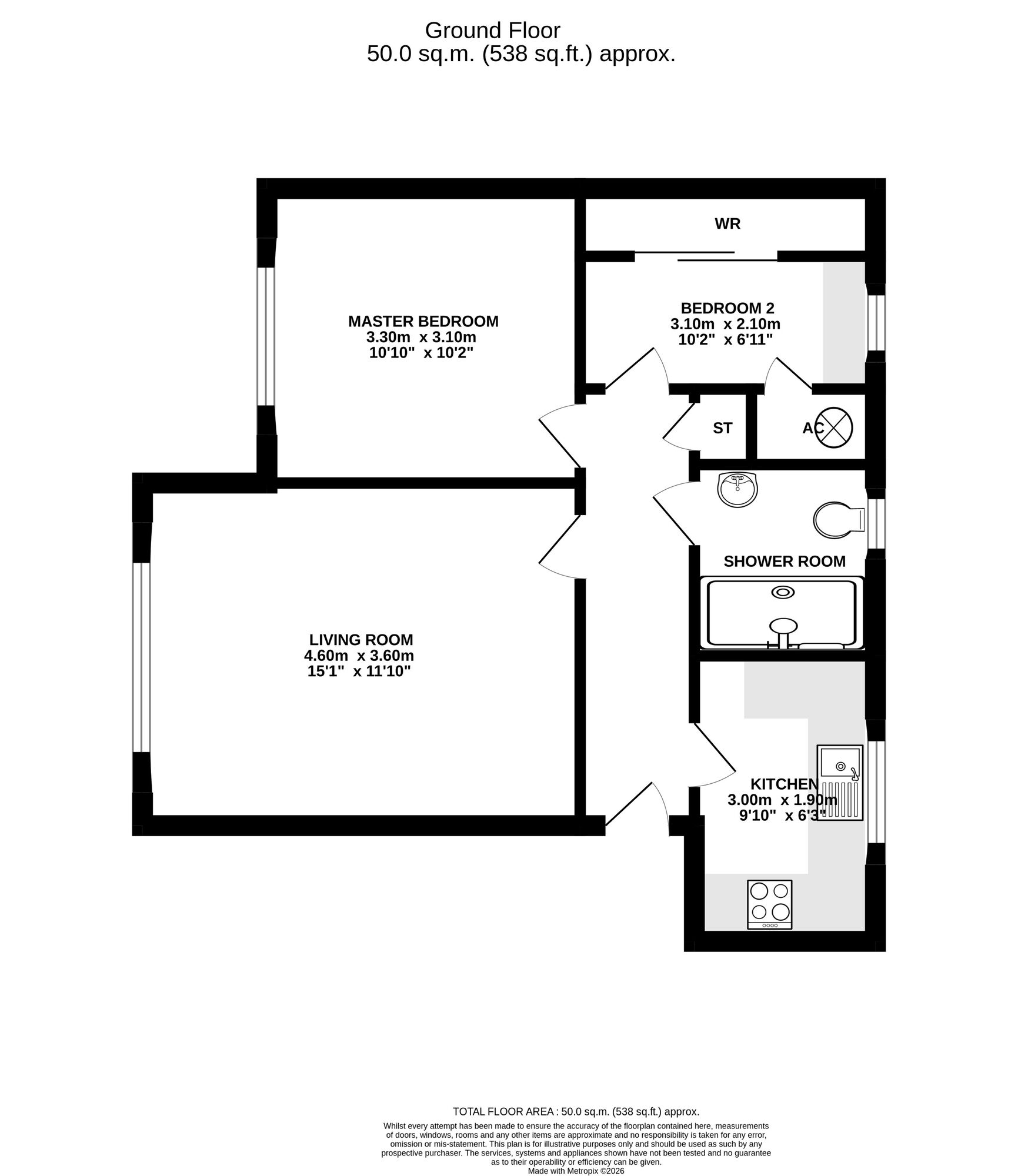 Floorplan of 2 bedroom Flat for sale, Jackson Avenue, Nantwich, Cheshire, CW5