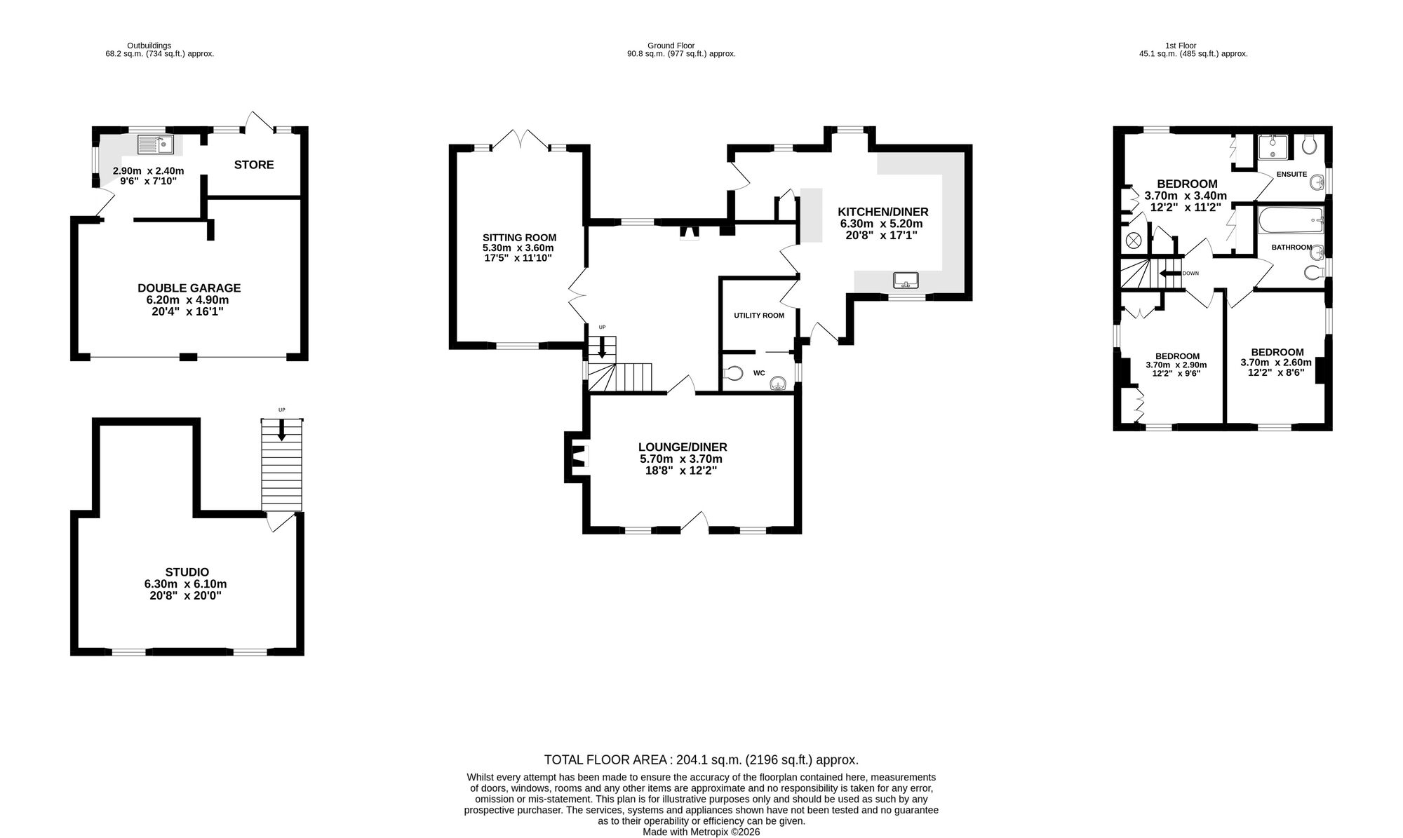 Floorplan of 3 bedroom Detached House for sale, Monks Lane, Audlem, Cheshire, CW3