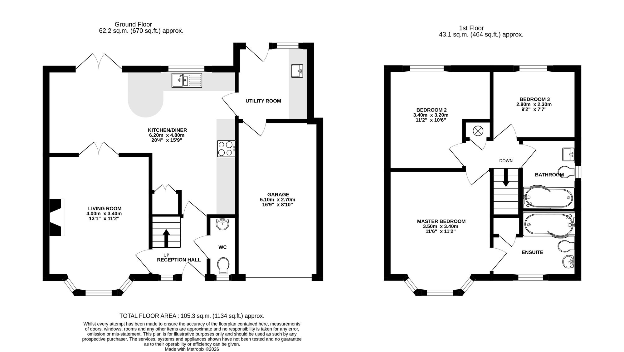 Floorplan of 3 bedroom Detached House for sale, Foxglove Close, Wistaston, Crewe, Cheshire, CW2
