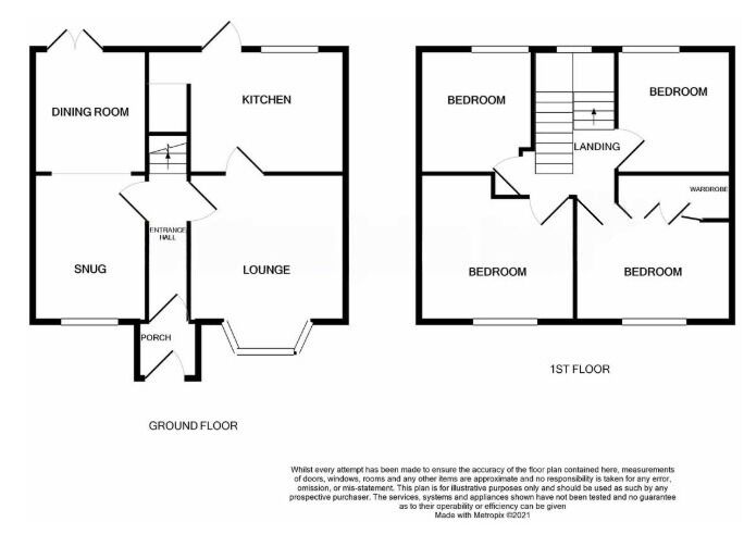 Floorplan of 3 bedroom Mid Terrace House for sale, Laburnum Avenue, Nantwich, Cheshire, CW5
