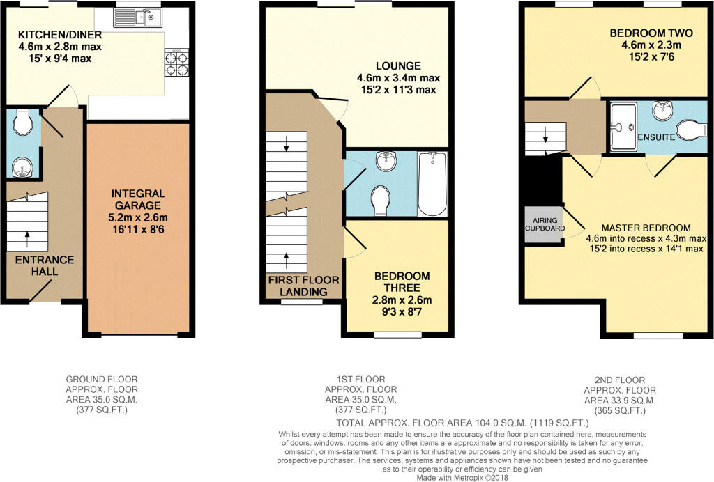 Floorplan of 3 bedroom End Terrace House for sale, Haydn Jones Drive, Nantwich, Cheshire, CW5