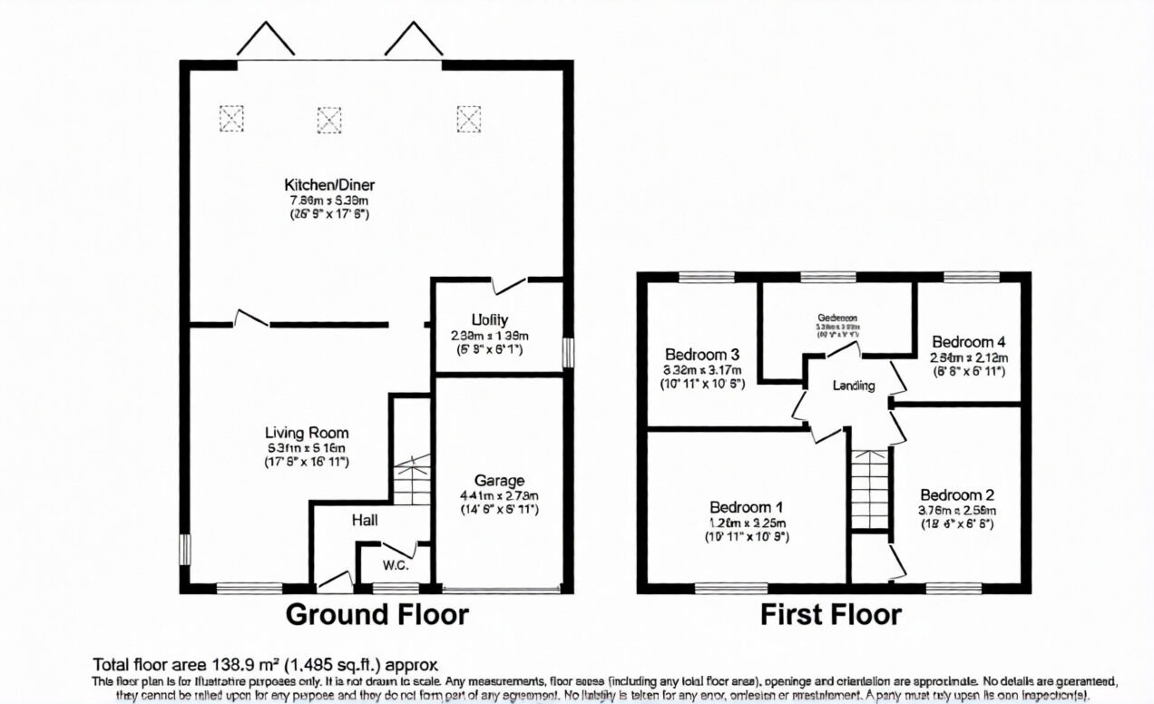 Floorplan of 4 bedroom Detached House for sale, The Broadway, Nantwich, Cheshire, CW5