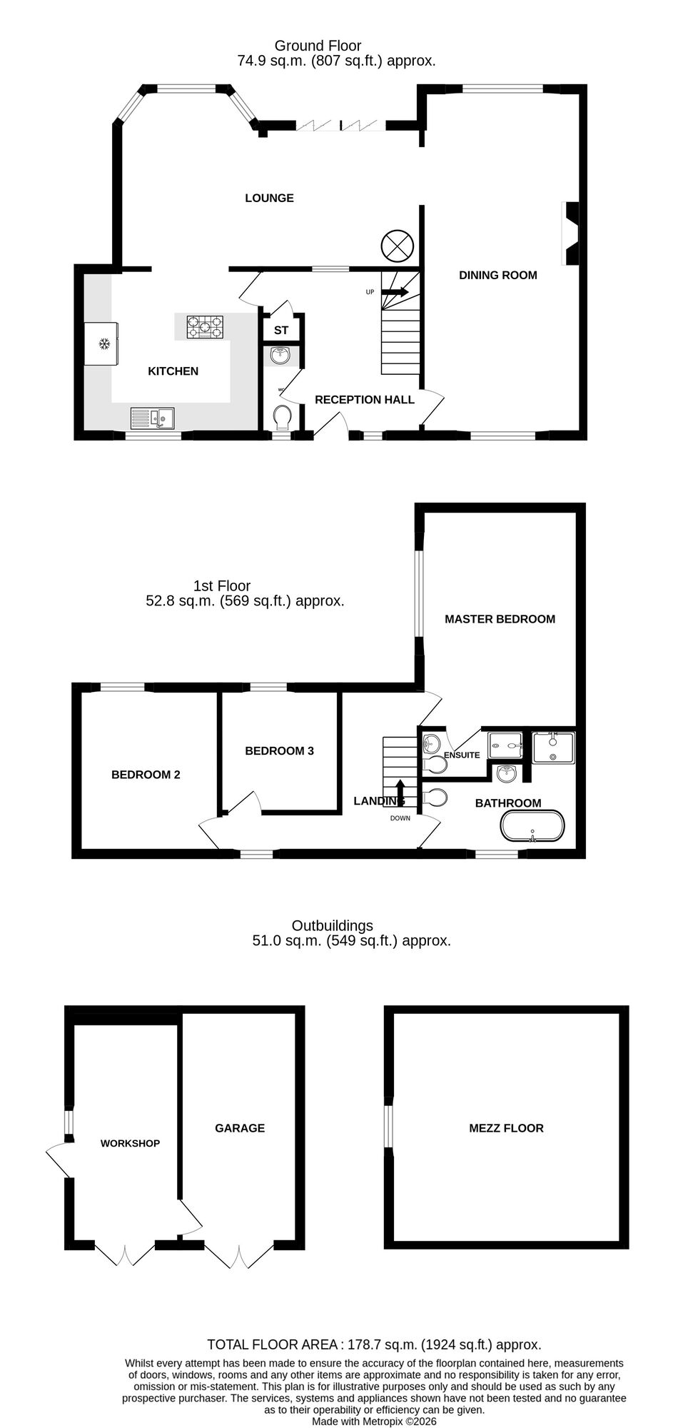 Floorplan of 3 bedroom Detached House for sale, Bridge Street, Wybunbury, Cheshire, CW5